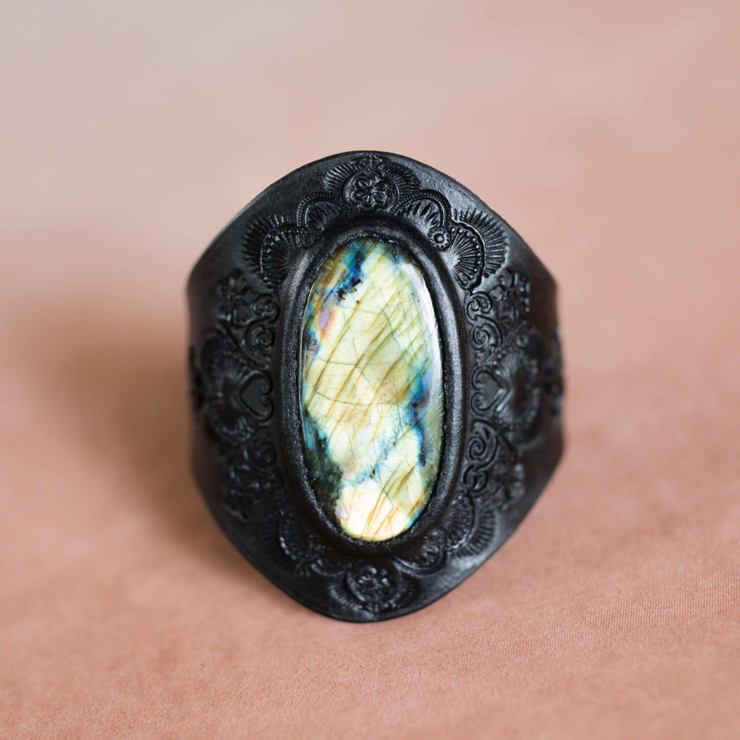 Mandala Cuff with Labradorite