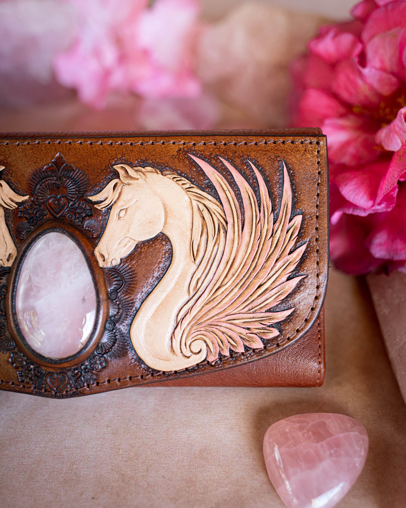 Pegasus Wallet with Rose Quartz