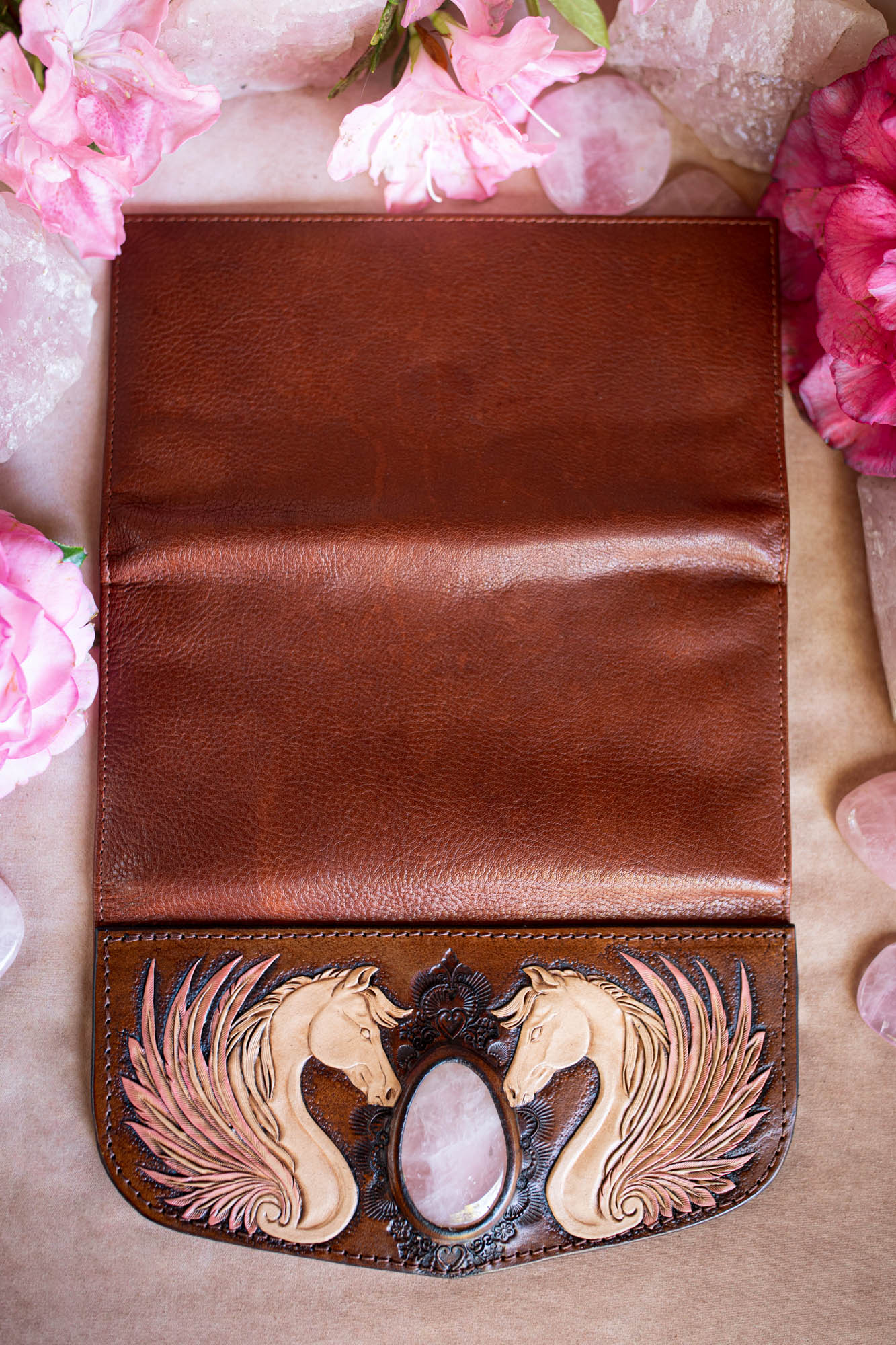 Pegasus Wallet with Rose Quartz