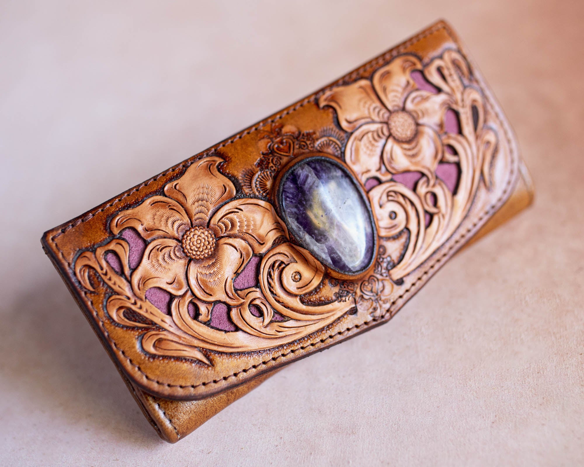 Flower Wallet with Amethyst