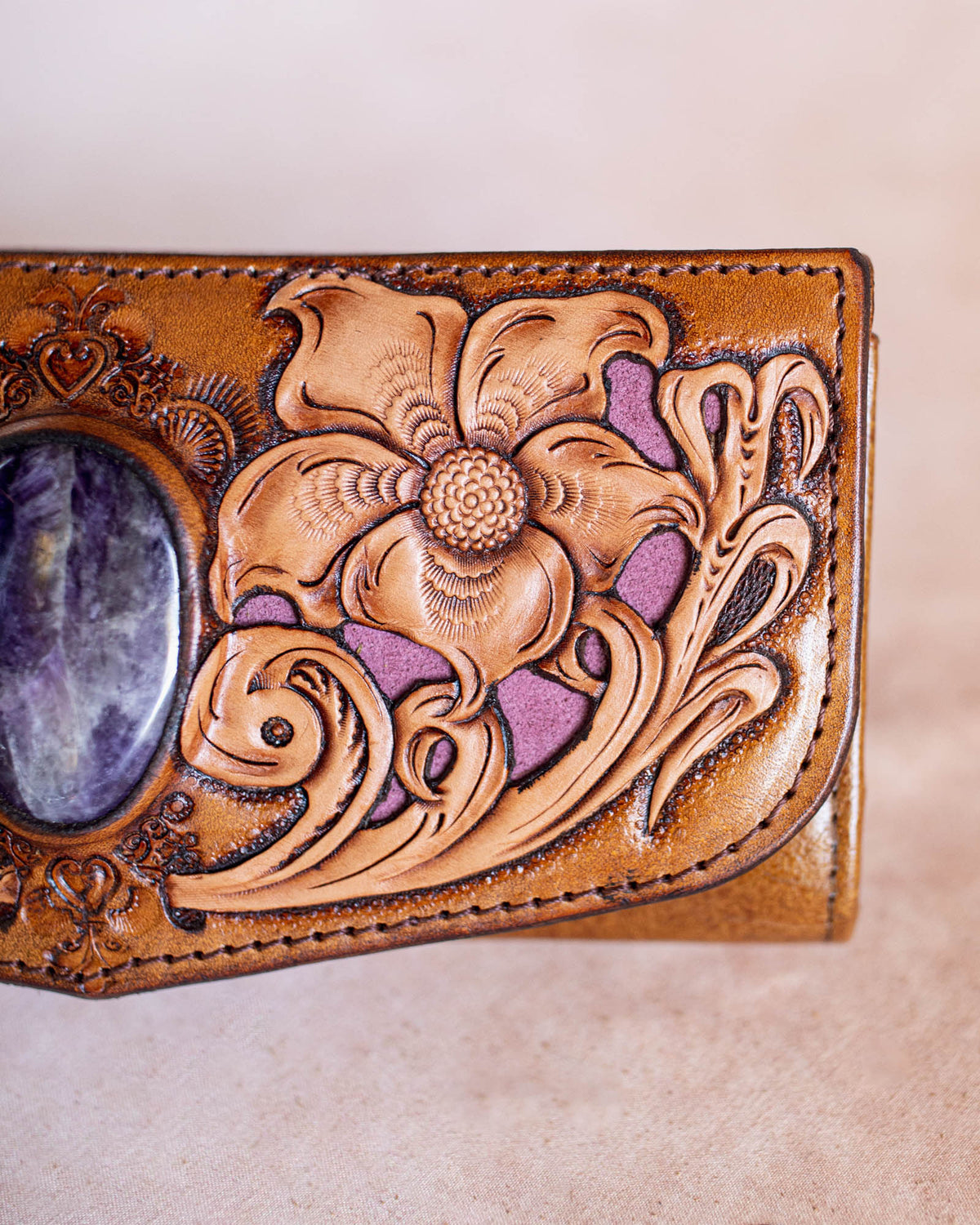 Flower Wallet with Amethyst