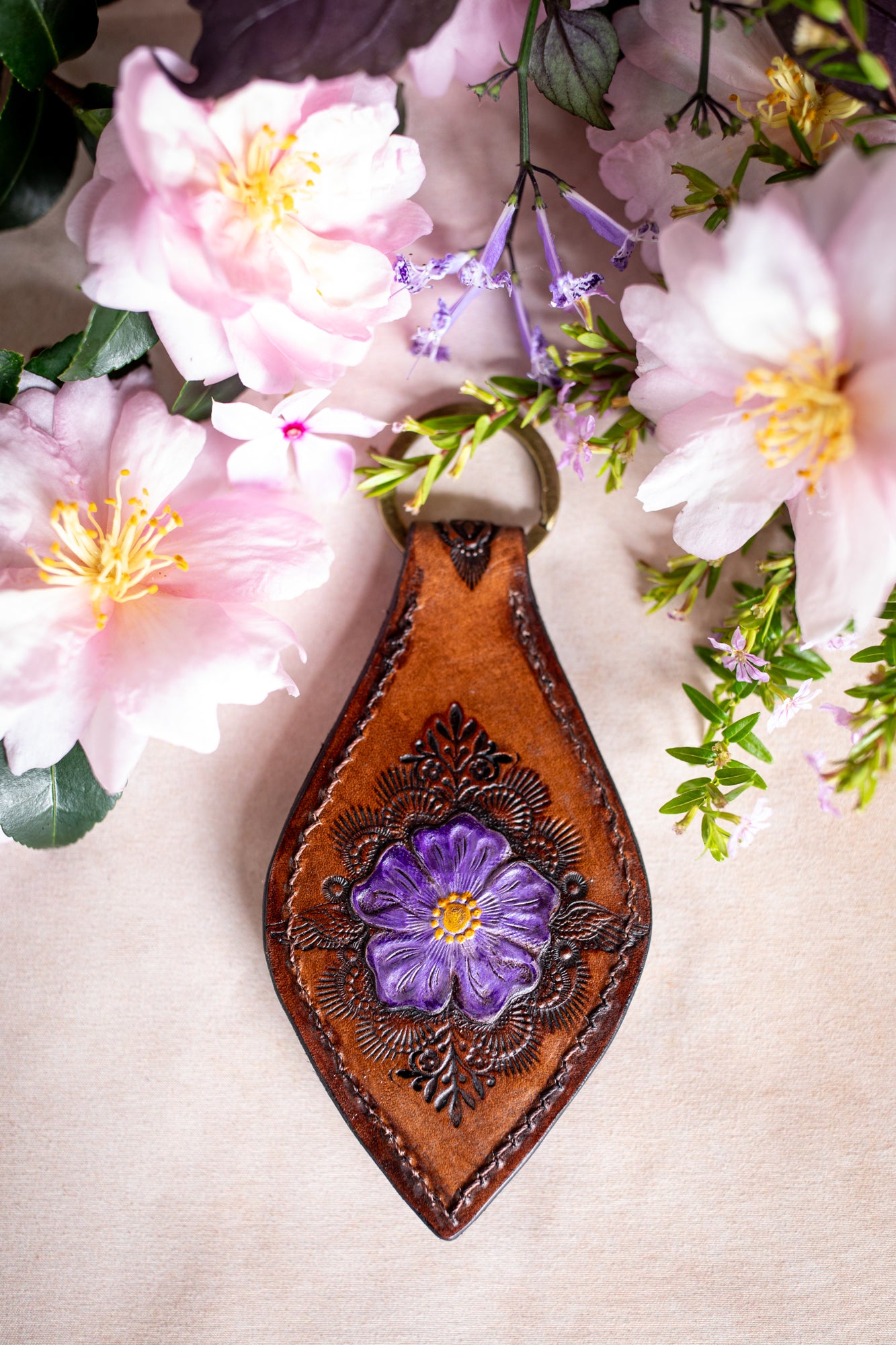 Mandala Key Ring with Amethyst