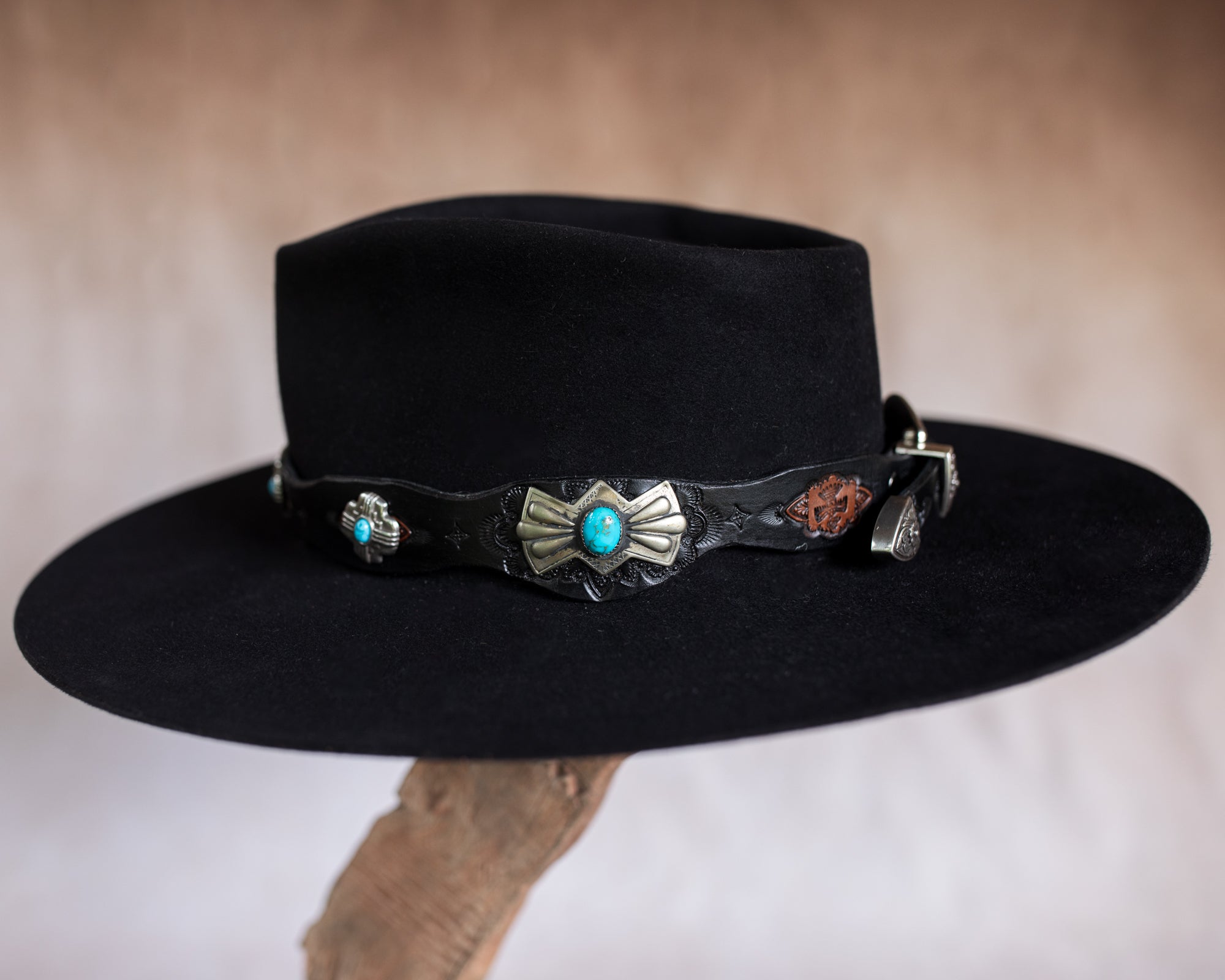 Black Bay Navajo Concho Hat Band