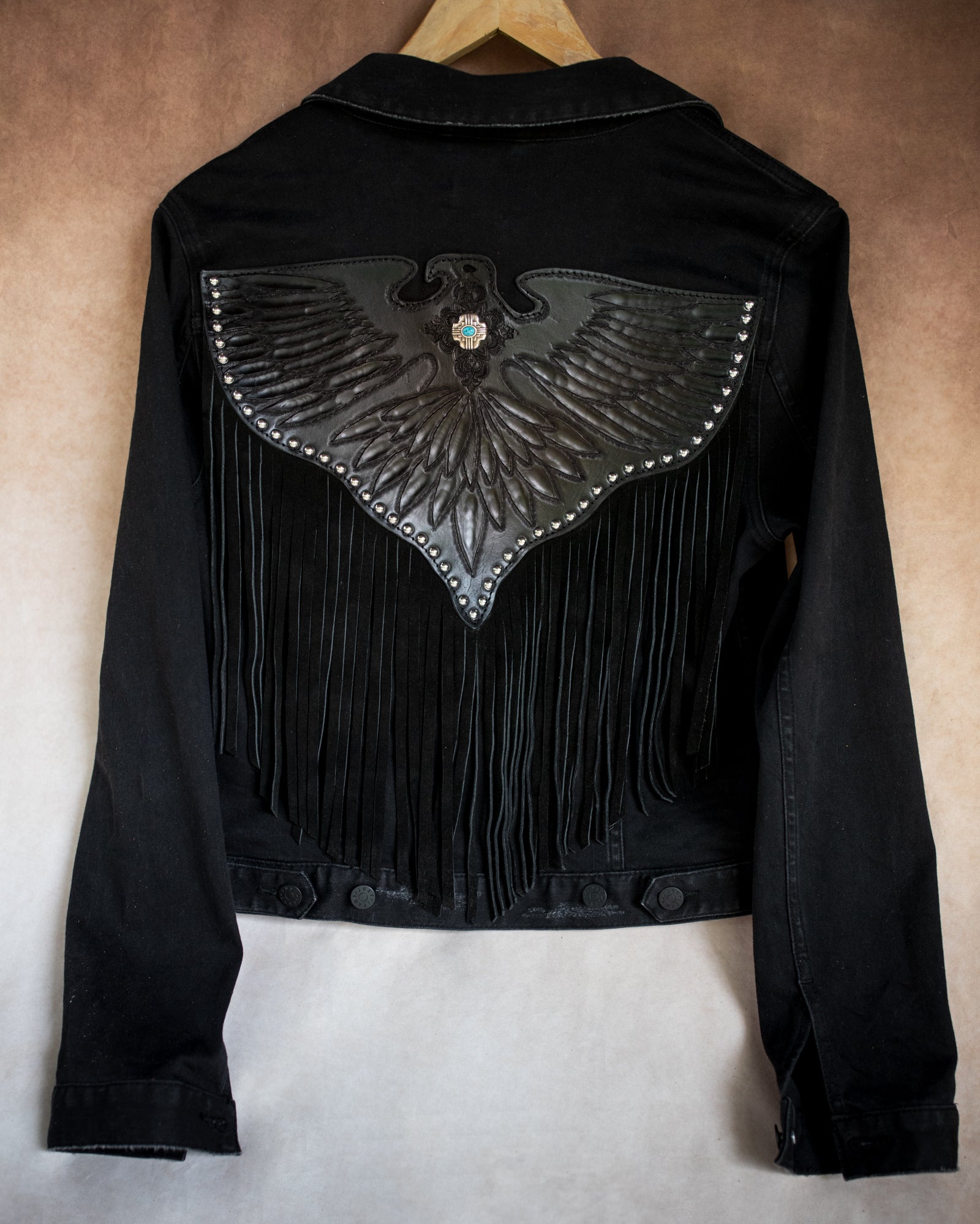 Denim Easy Rider Tasseled Eagle Jacket