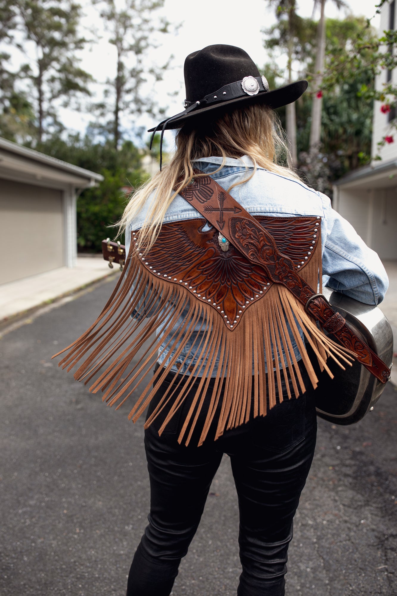 Blue Denim Easy Rider Tasseled Eagle Jacket