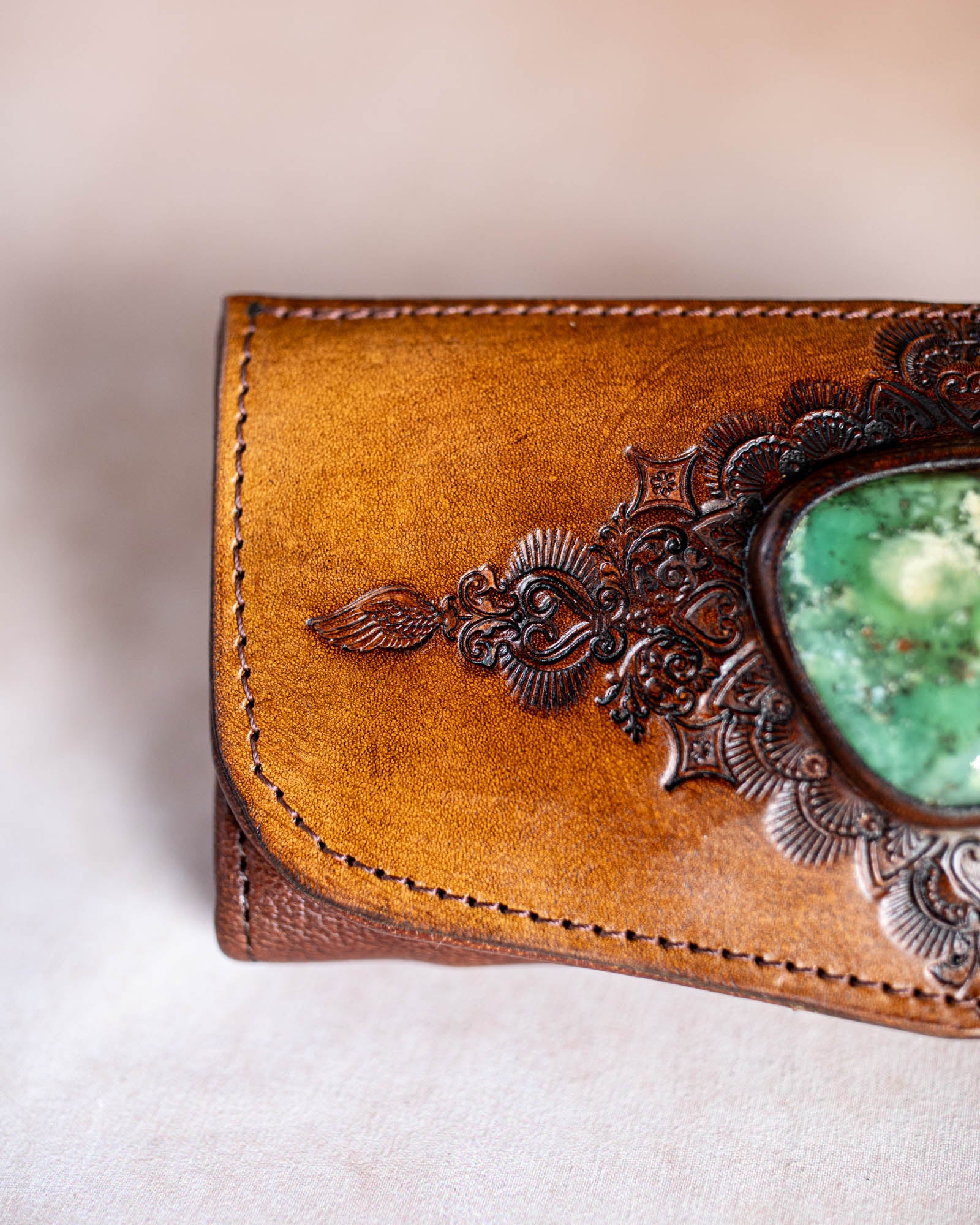 Mandala Wallet with Australian Chrysoprase