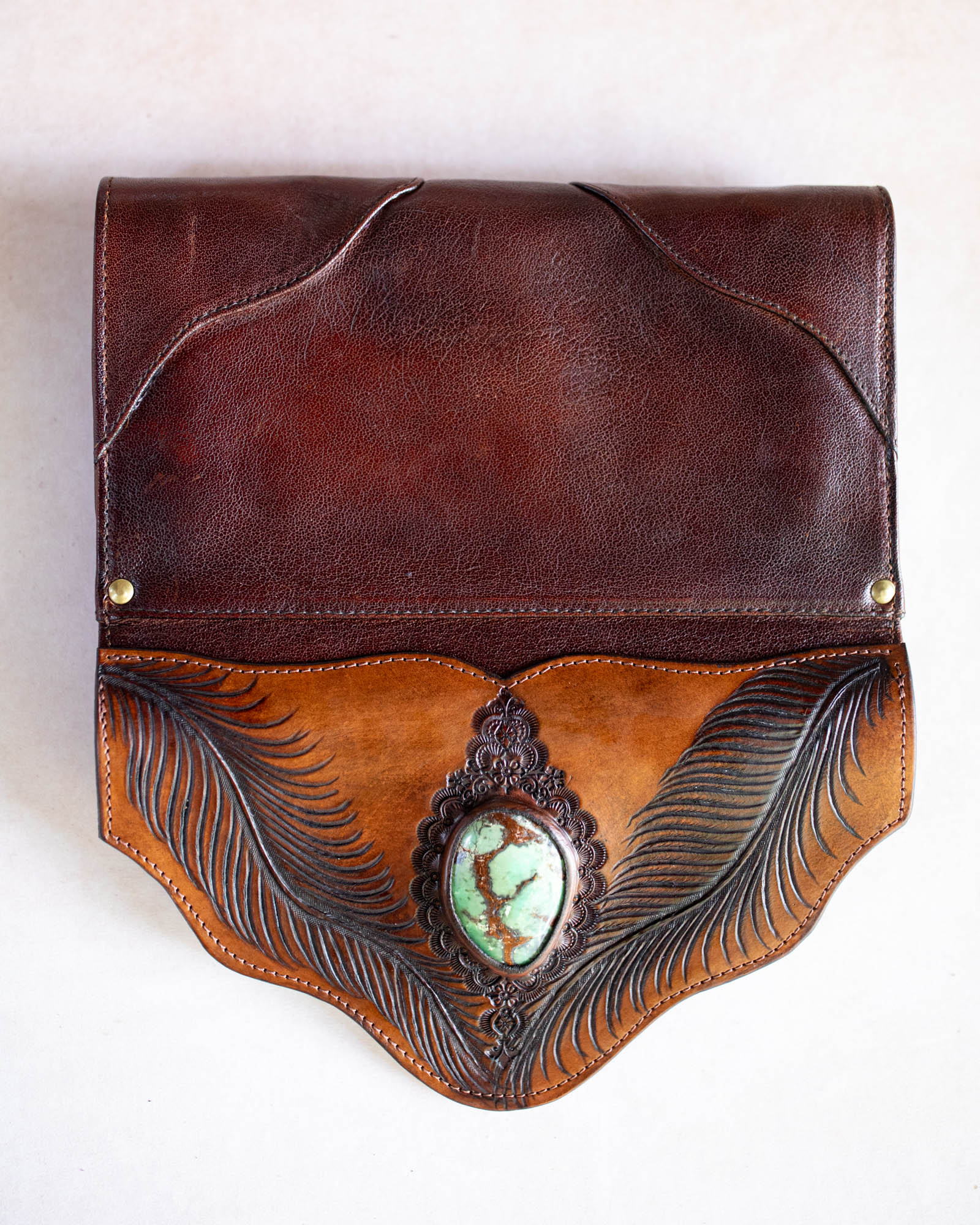 Eagle Feather Clutch with Chrysoprase