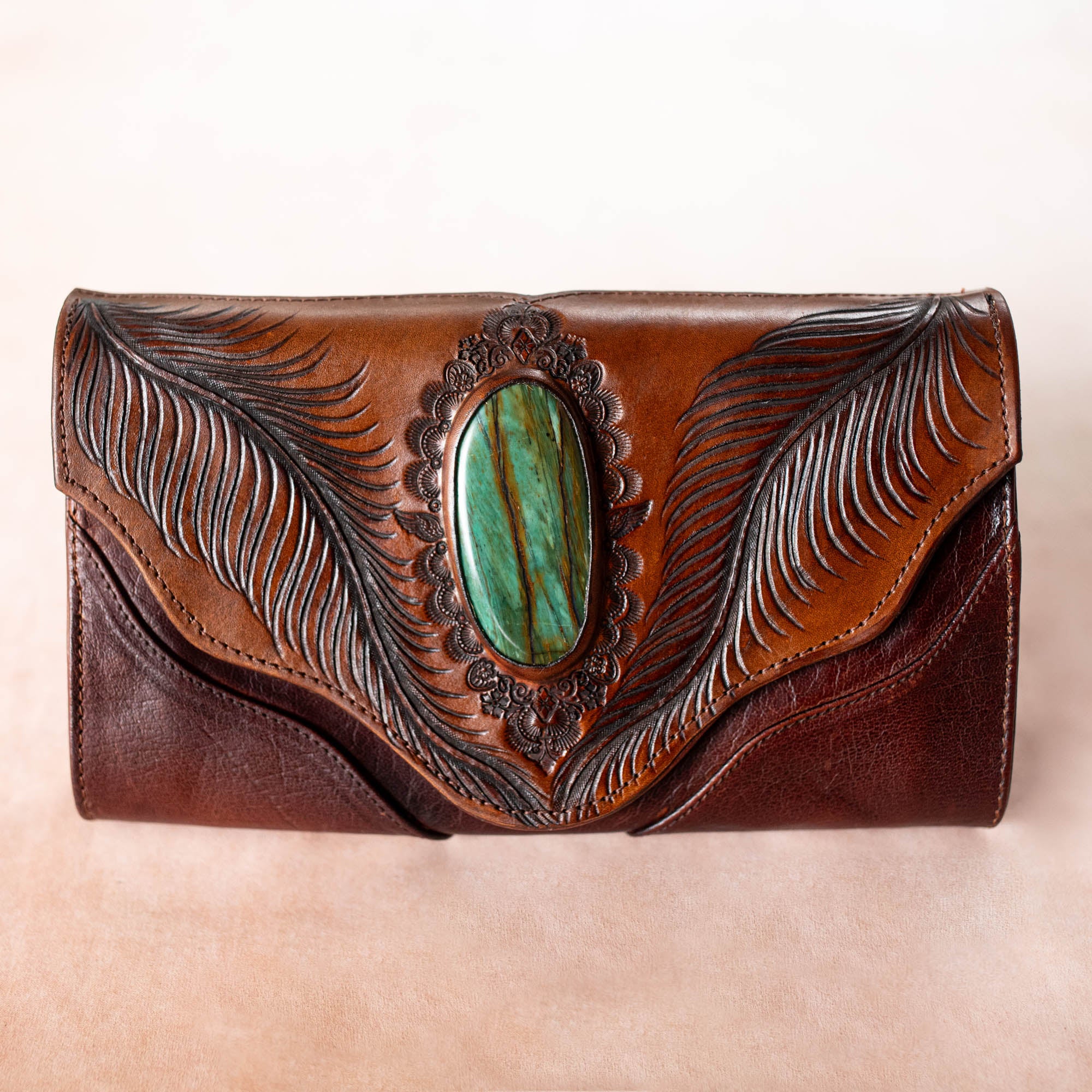 Eagle Feather Clutch with Dragon Stone