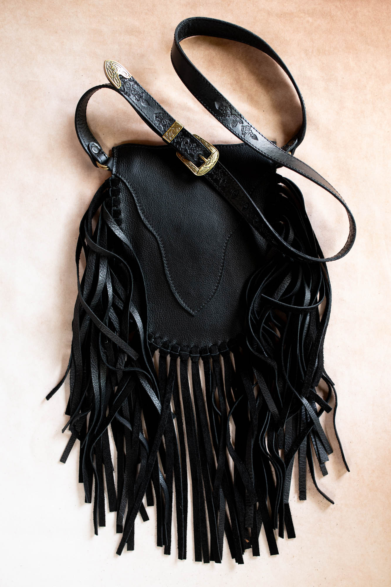Black & Gold Cross Prairie Phone Pouch