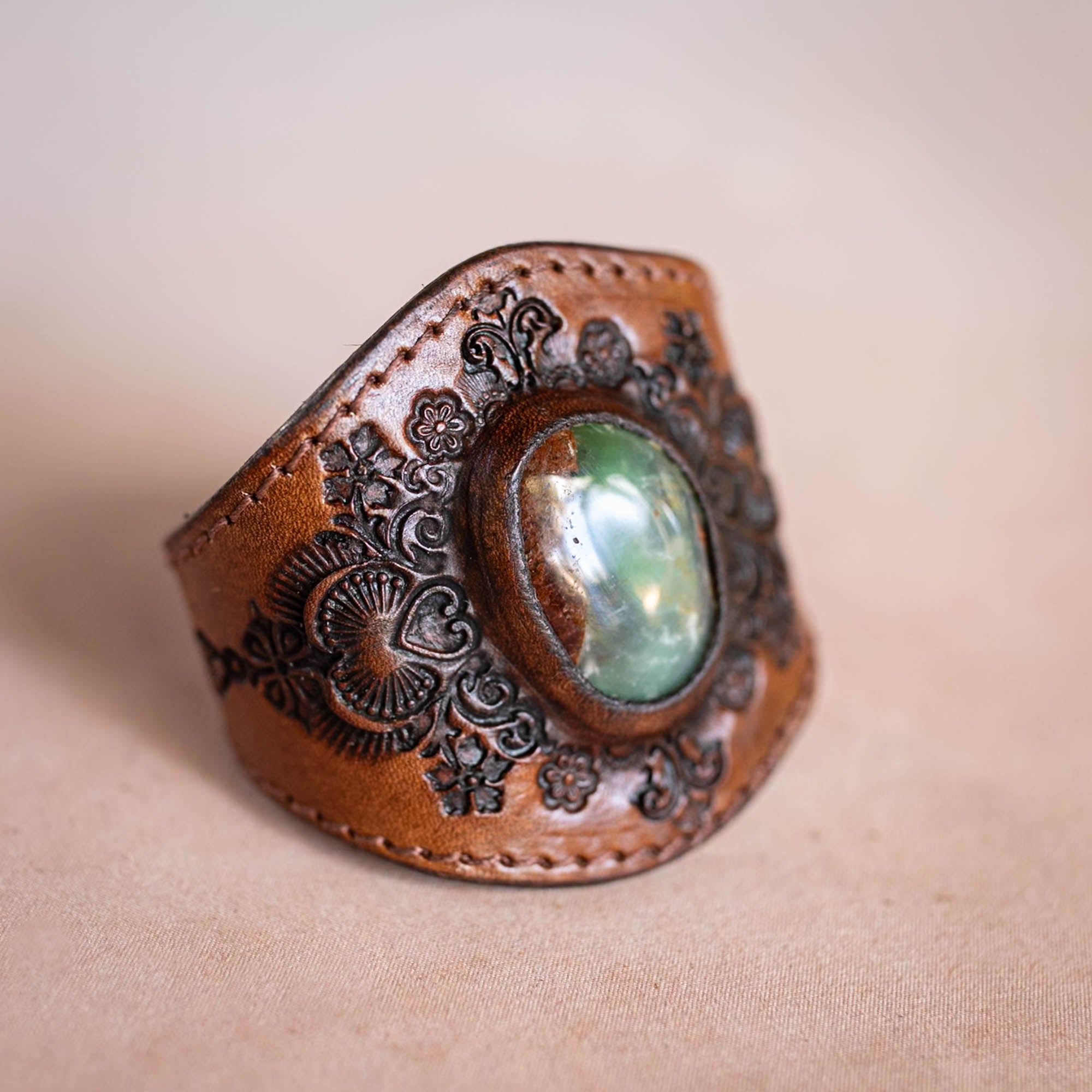 Mandala Cuff with Chrysoprase