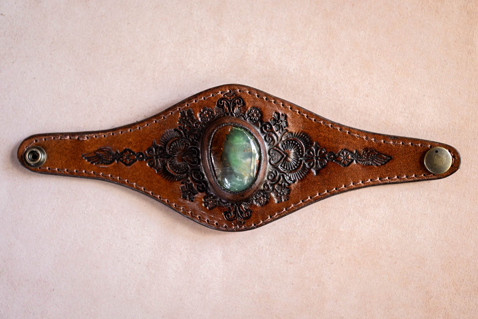 Mandala Cuff with Chrysoprase