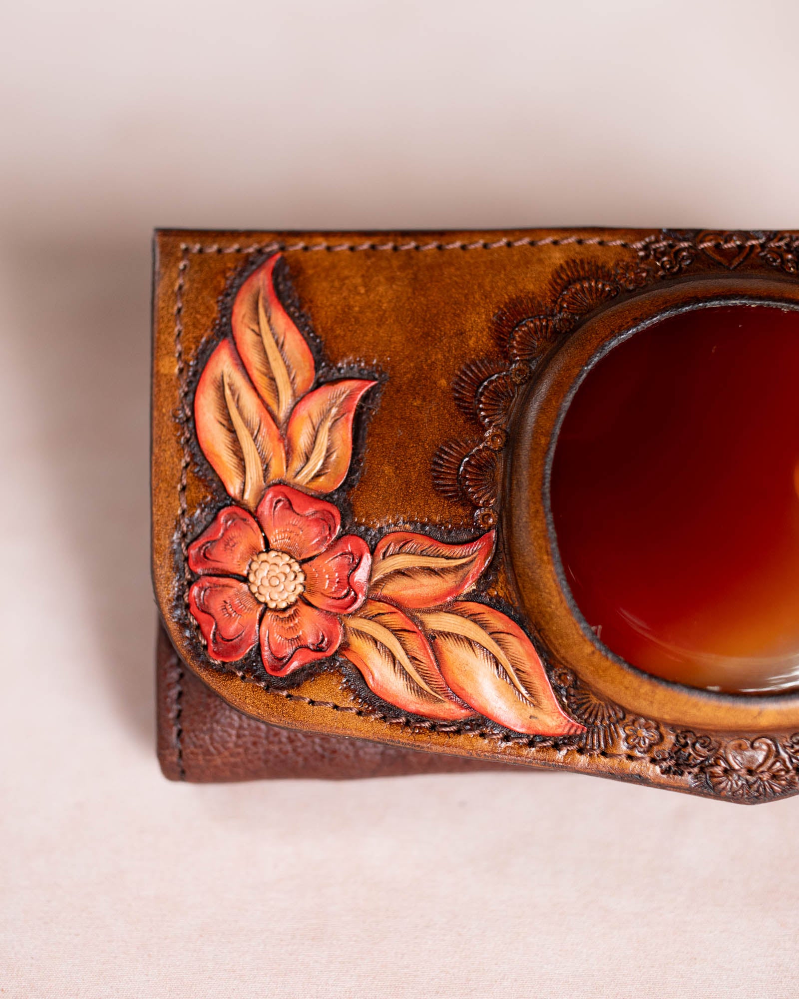 Hand Painted Flower Wallet with Carnelian