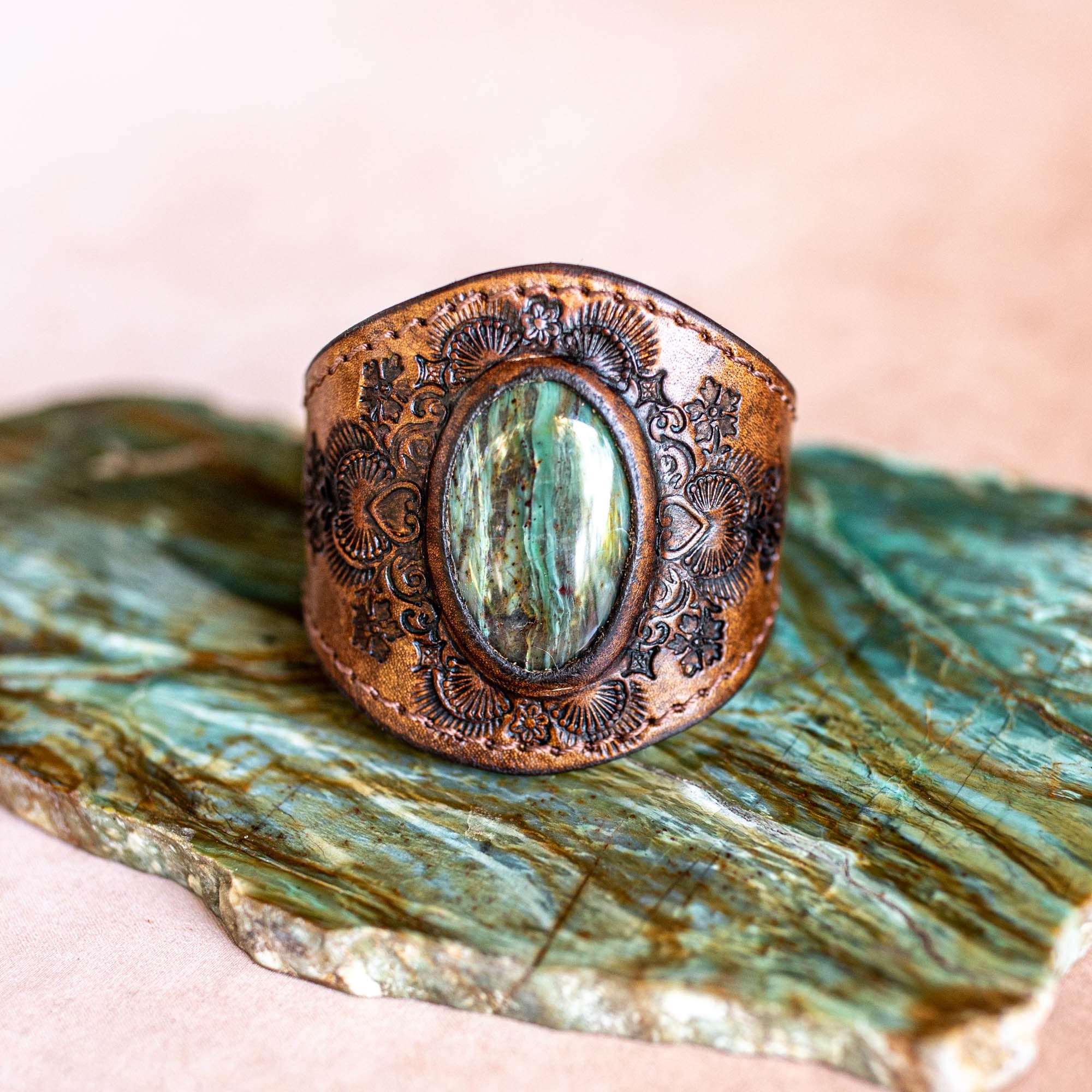 Mandala Cuff with Dragon Stone