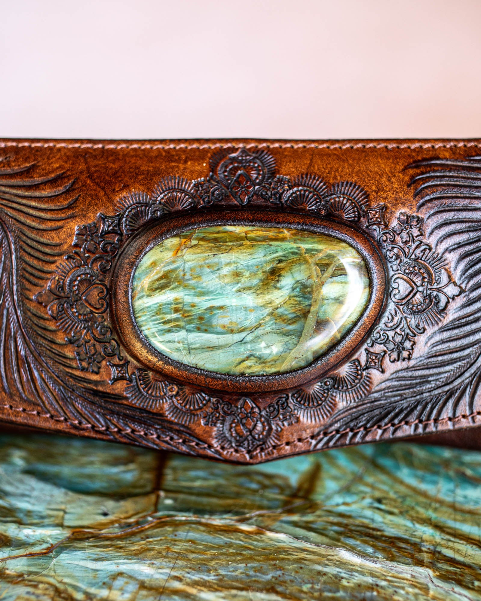 Eagle Feather Wallet with Dragon Stone