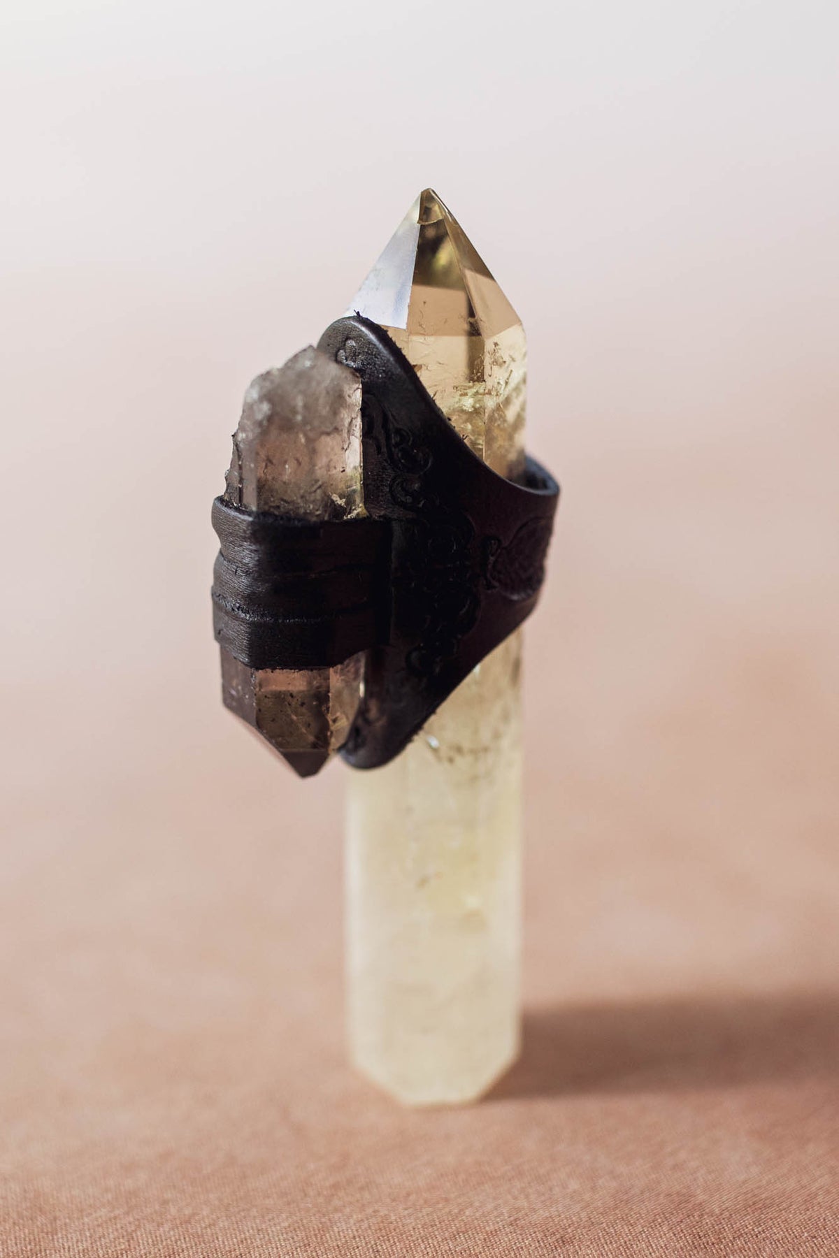 Black Magic Druid Ring with Smoky Quartz