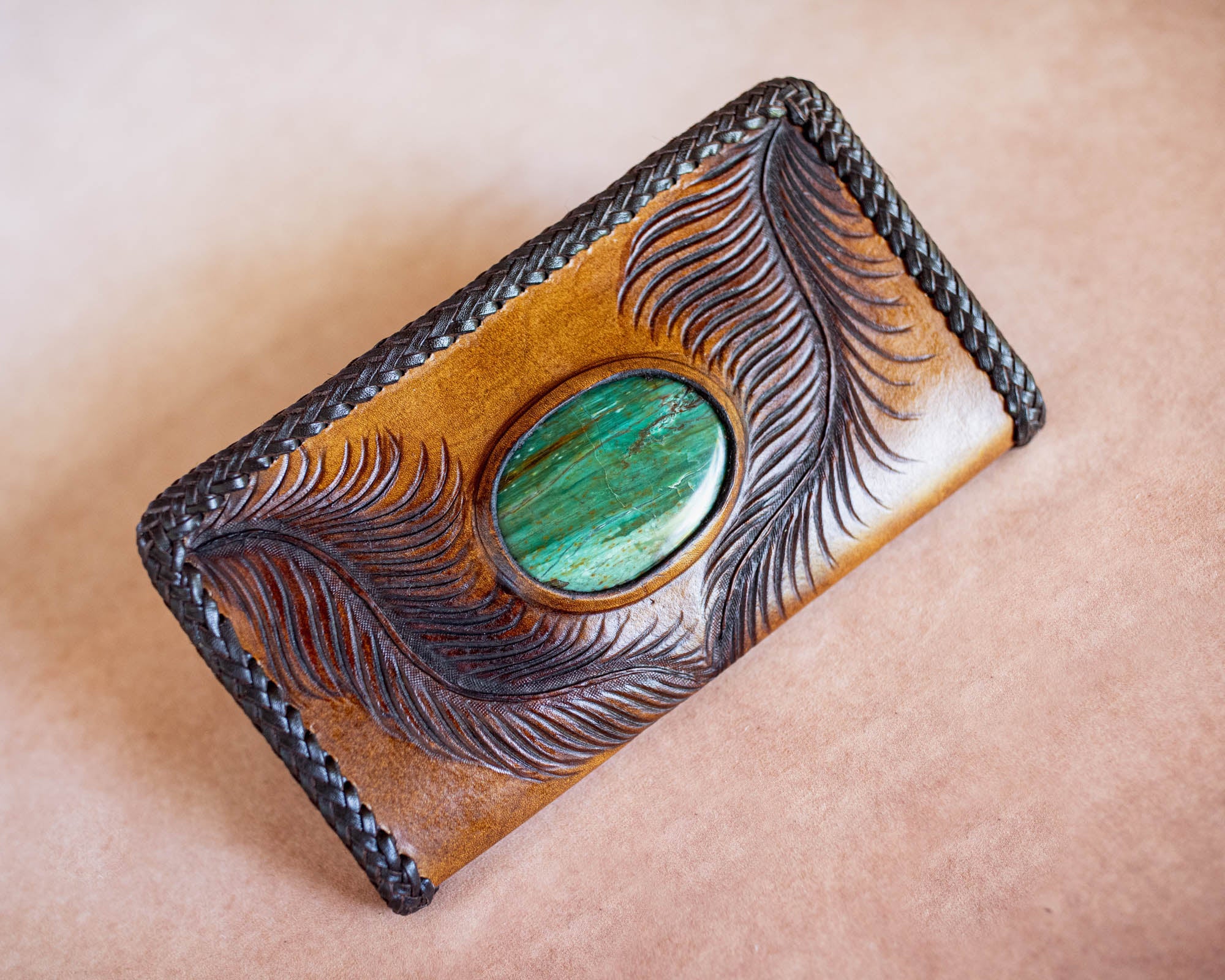 Large Eagle Feather Wallet with Dragon Stone - Buffalo Girl®