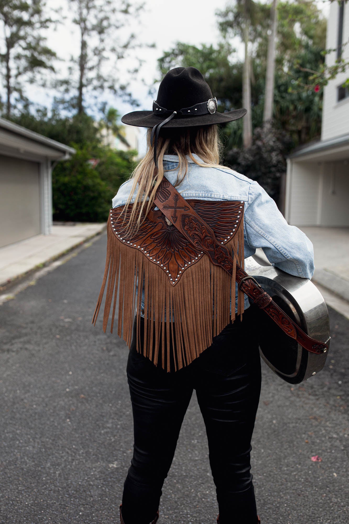 Thunderbird Guitar Strap with Turquoise