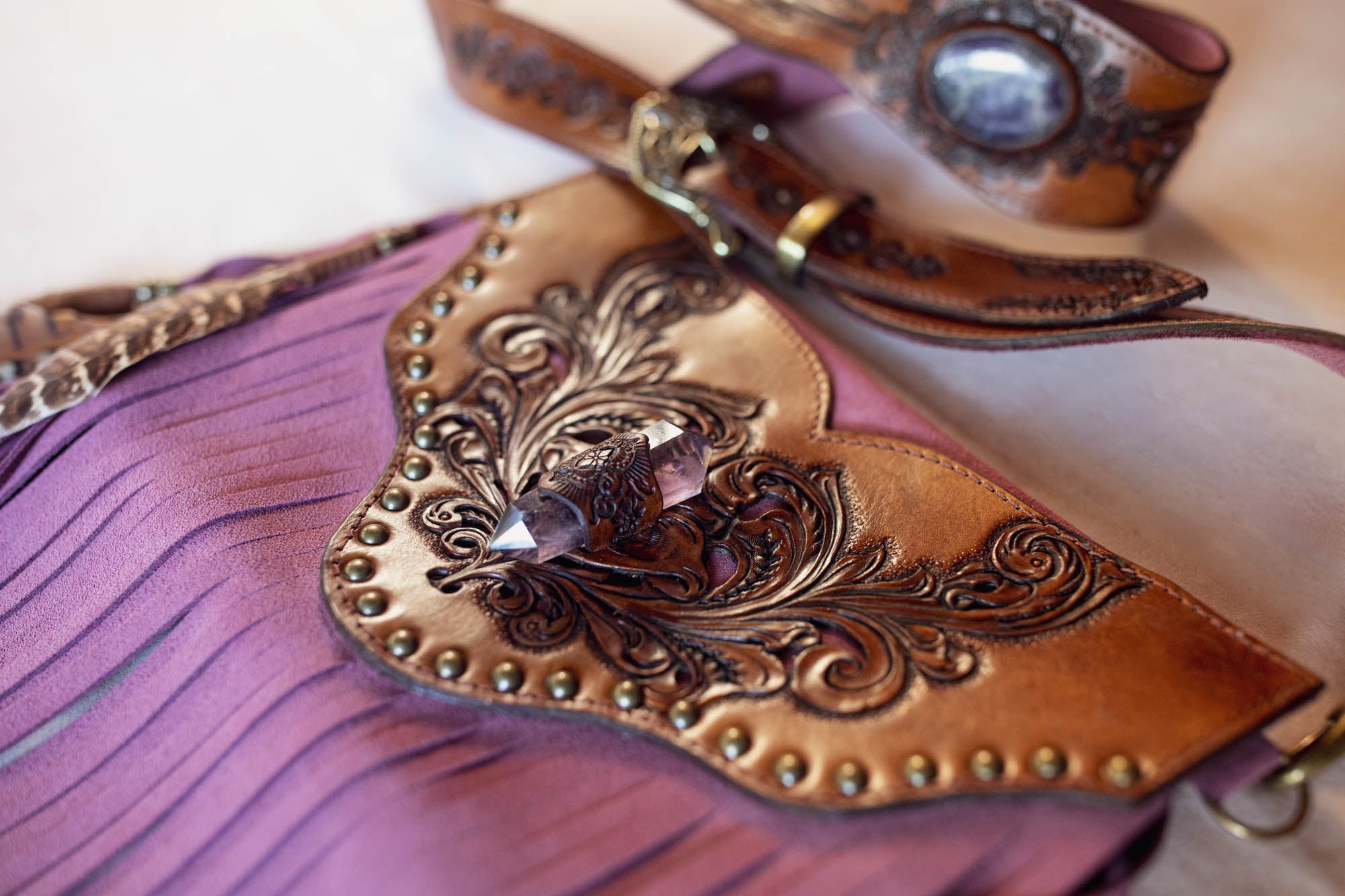 Petite Gypsy Wanderer Bag with Amethyst