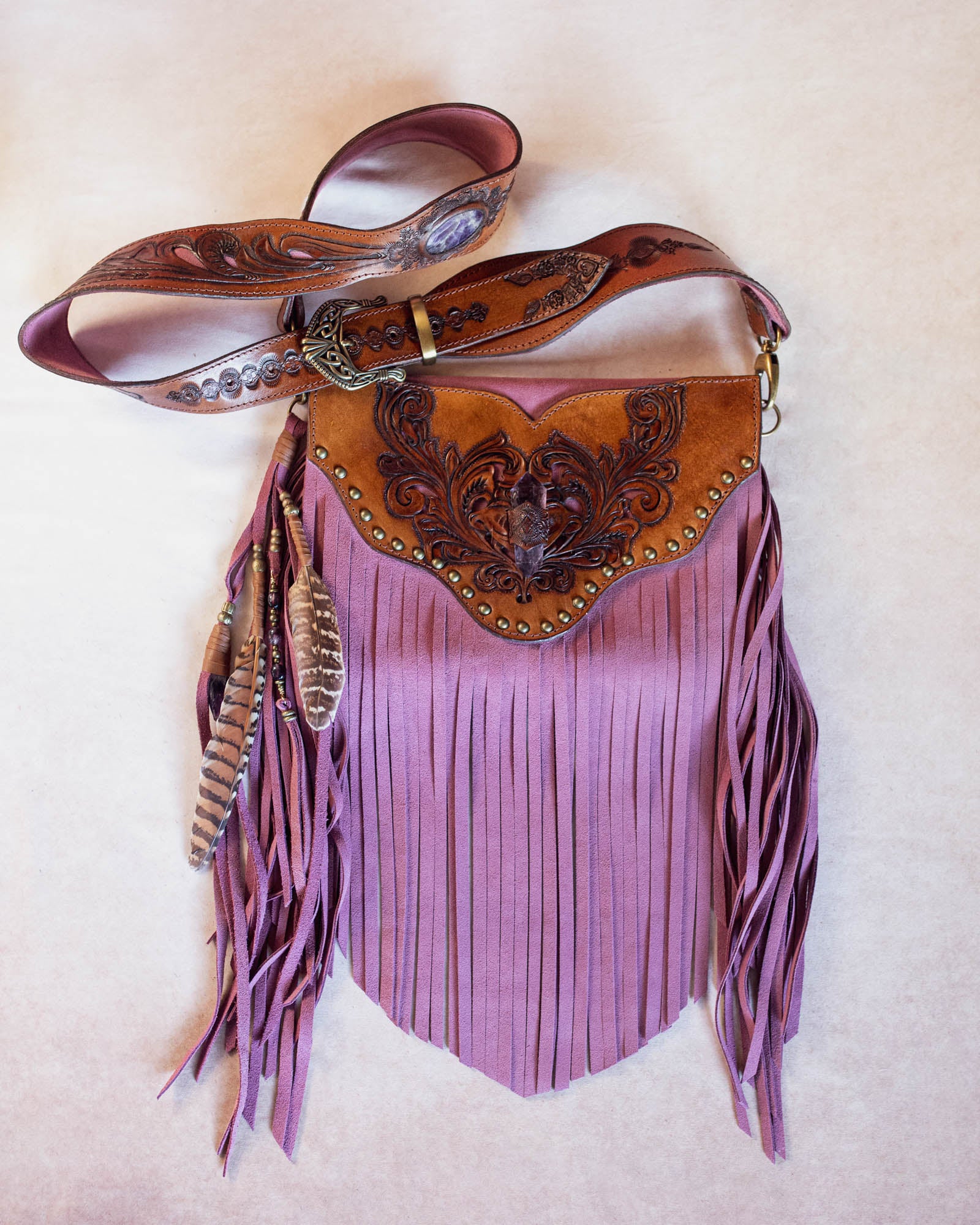 Petite Gypsy Wanderer Bag with Amethyst