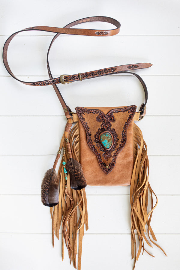 Gypsy Wanderer Phone Pouch with Turquoise