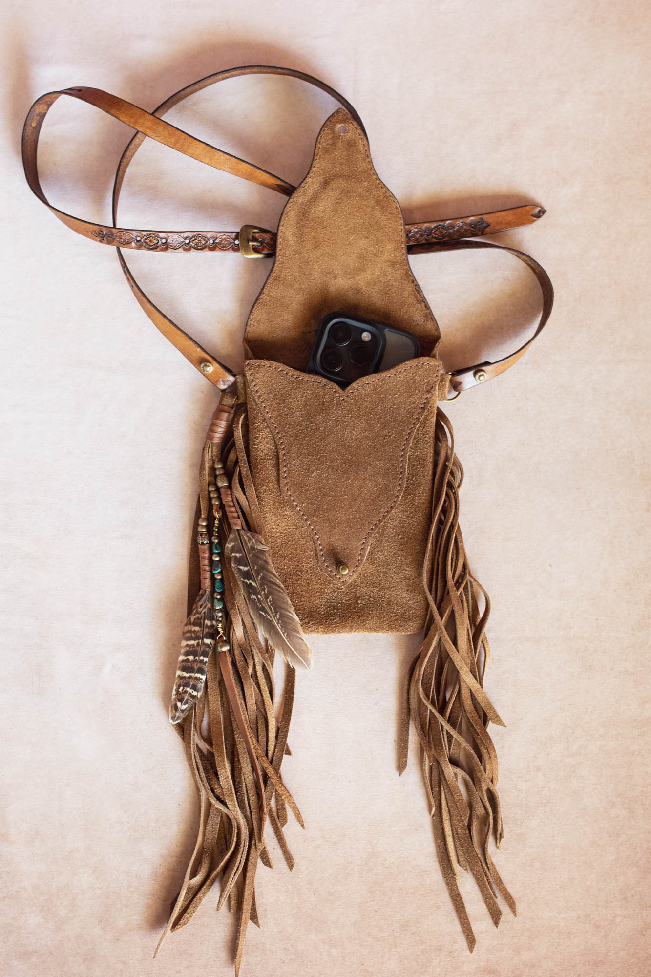 Gypsy Wanderer Phone Pouch with Turquoise