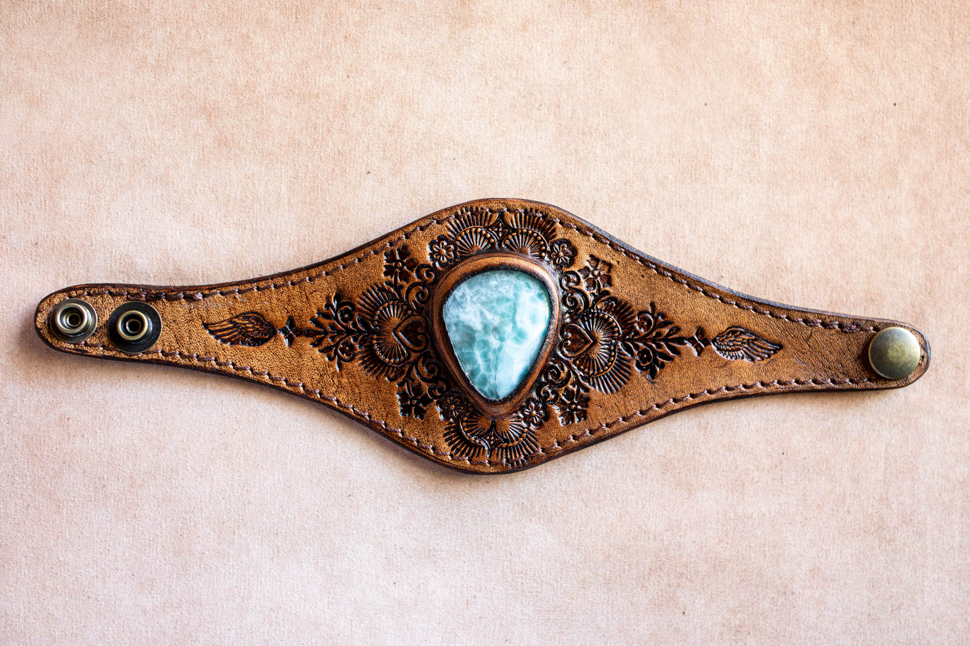 Mandala Cuff with Larimar