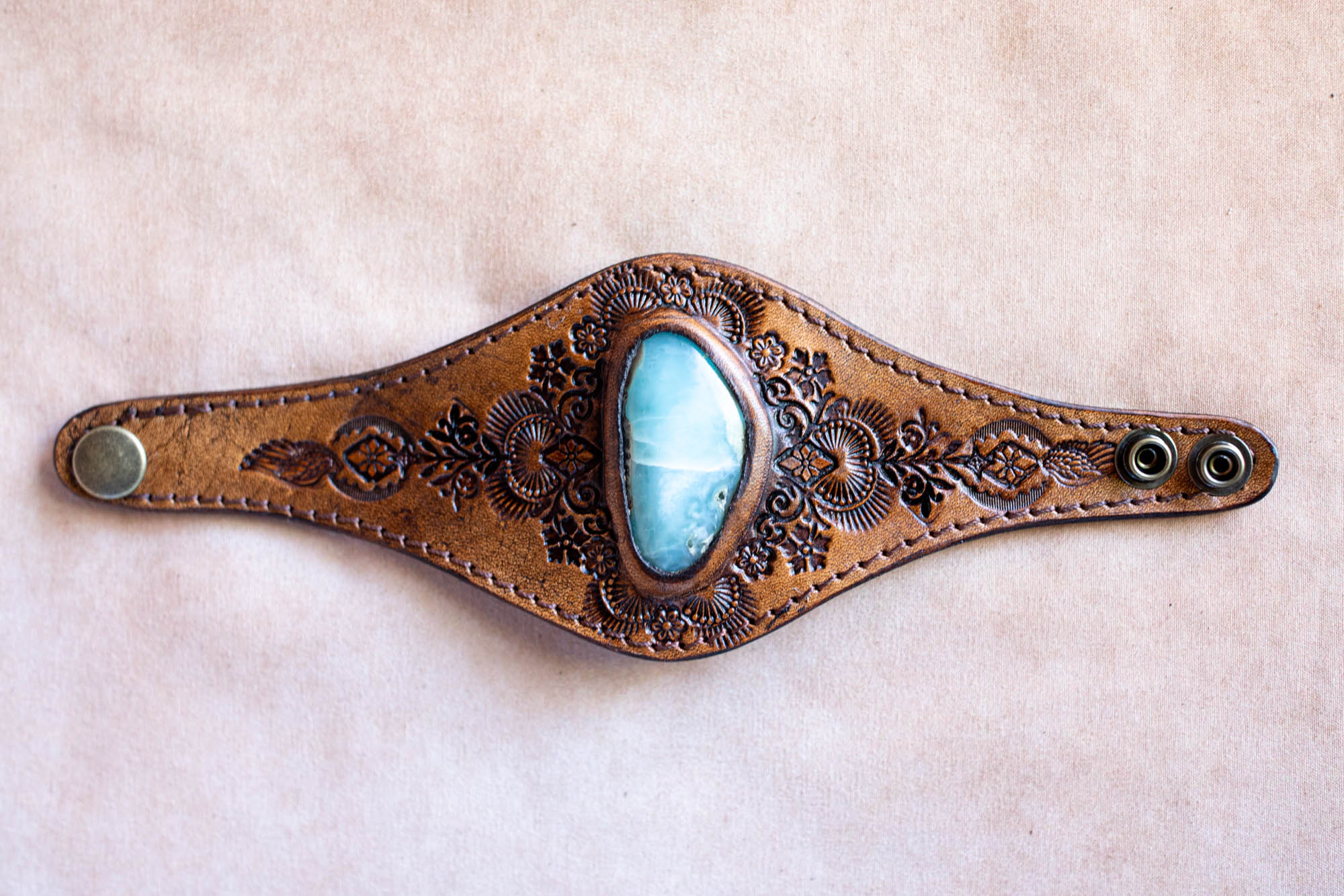 Mandala Cuff with Larimar