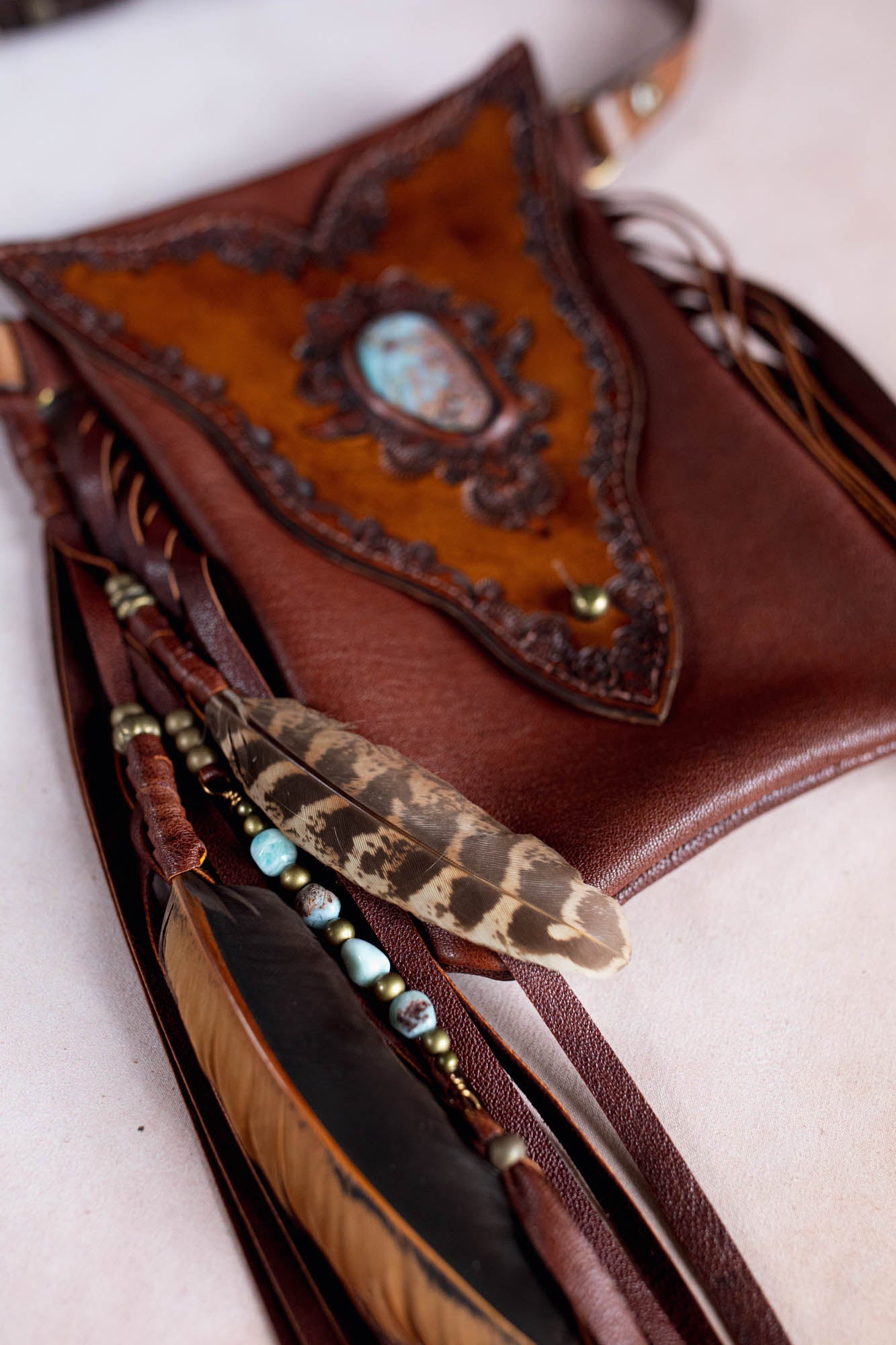 Gypsy Wanderer Phone Pouch with Larimar