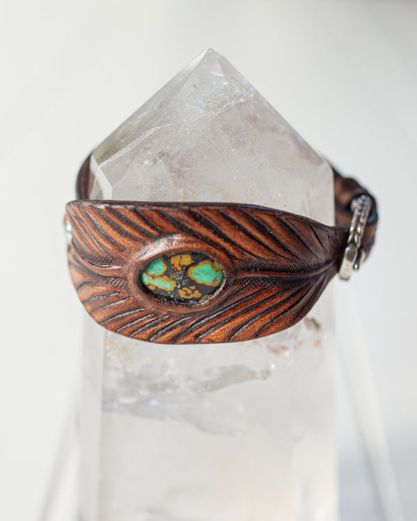 Little Eagle Feather Cuff with Turquoise