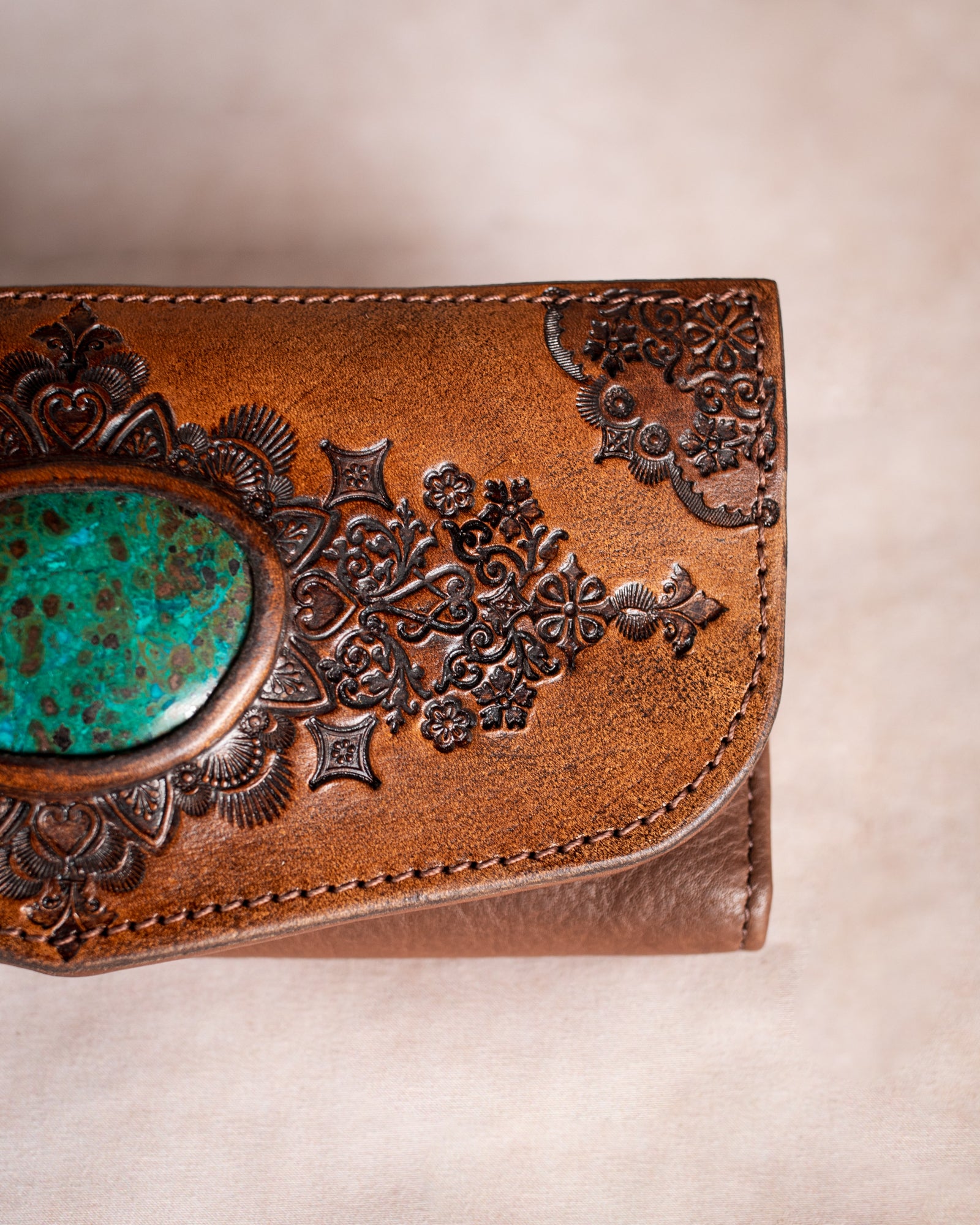 Mandala Wallet with Chrysocolla
