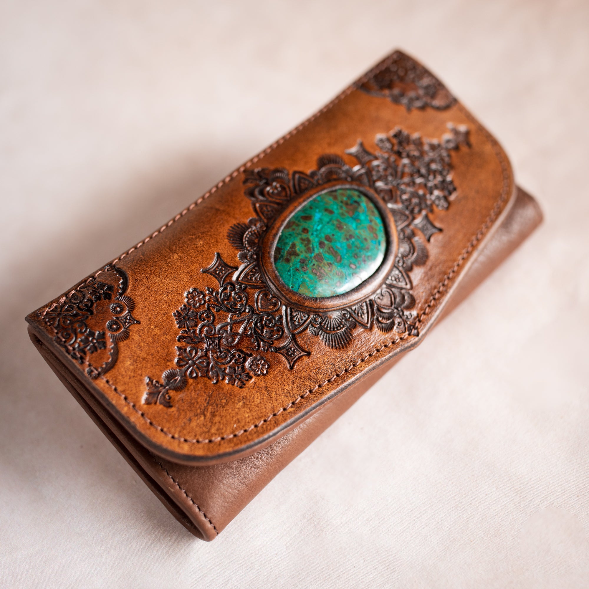 Mandala Wallet with Chrysocolla