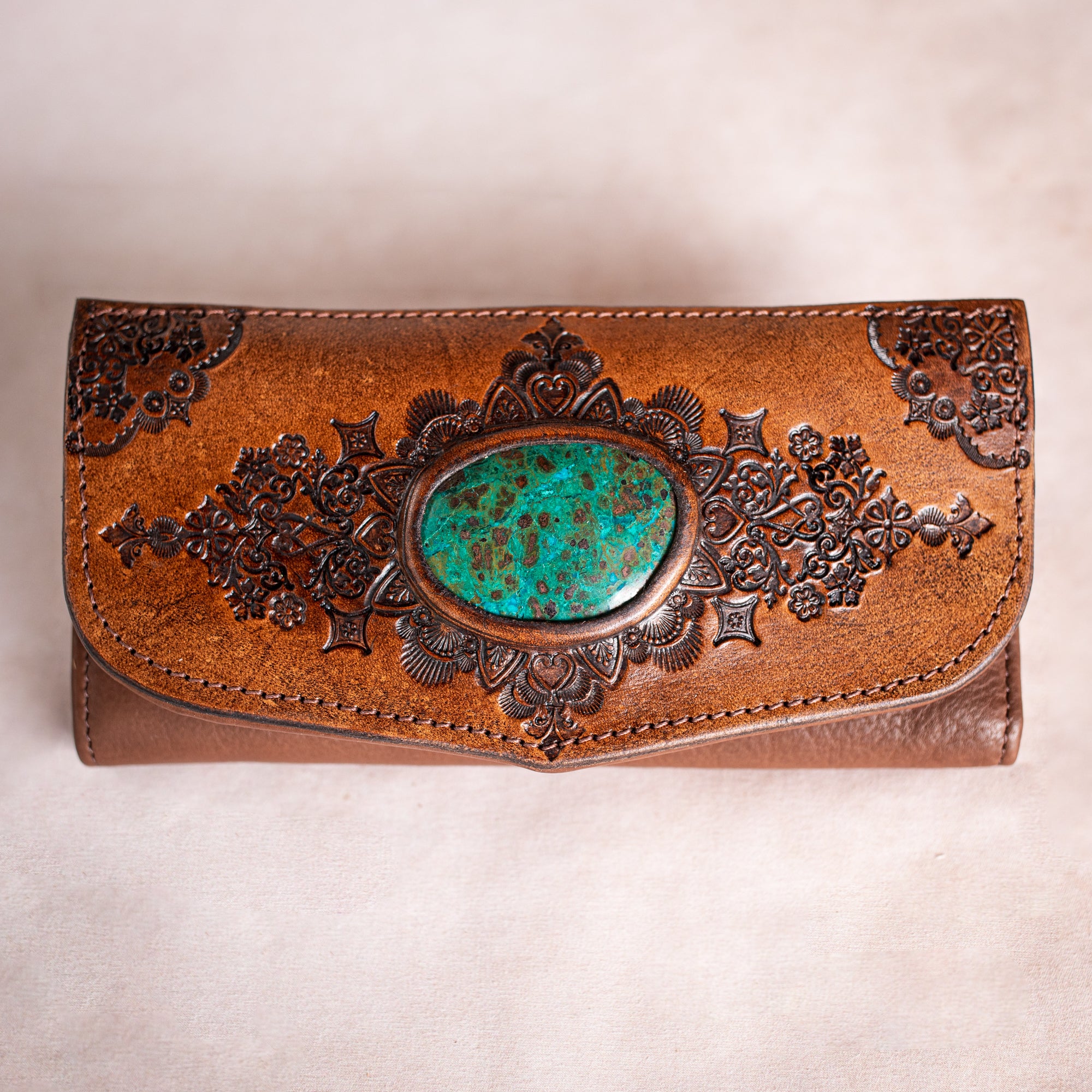 Mandala Wallet with Chrysocolla