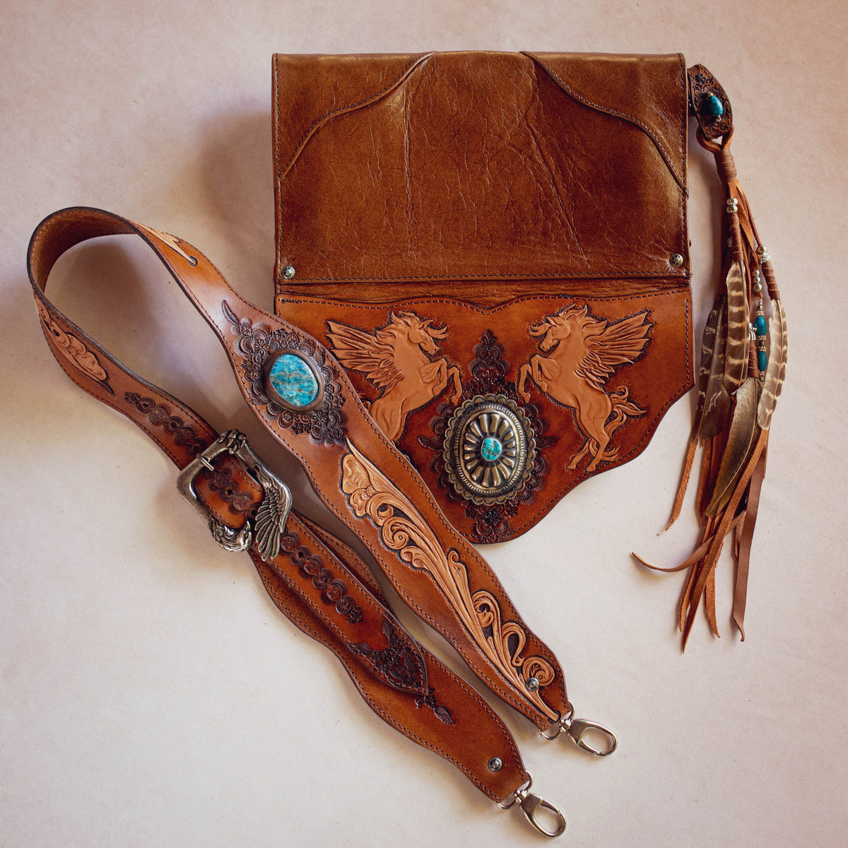 Pegasus Clutch with Navajo Concho