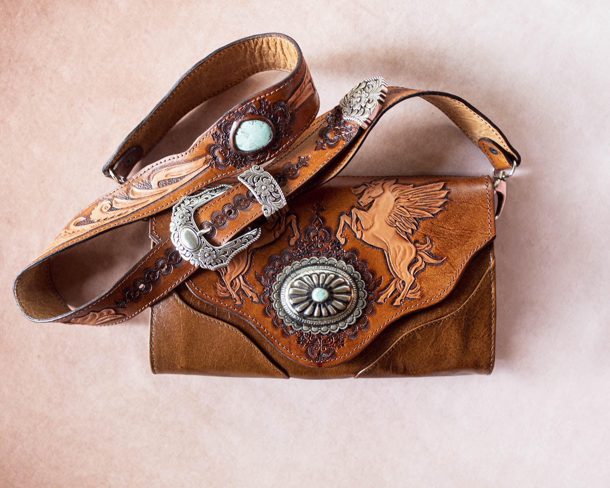 Pegasus Clutch with Navajo Concho - Buffalo Girl®