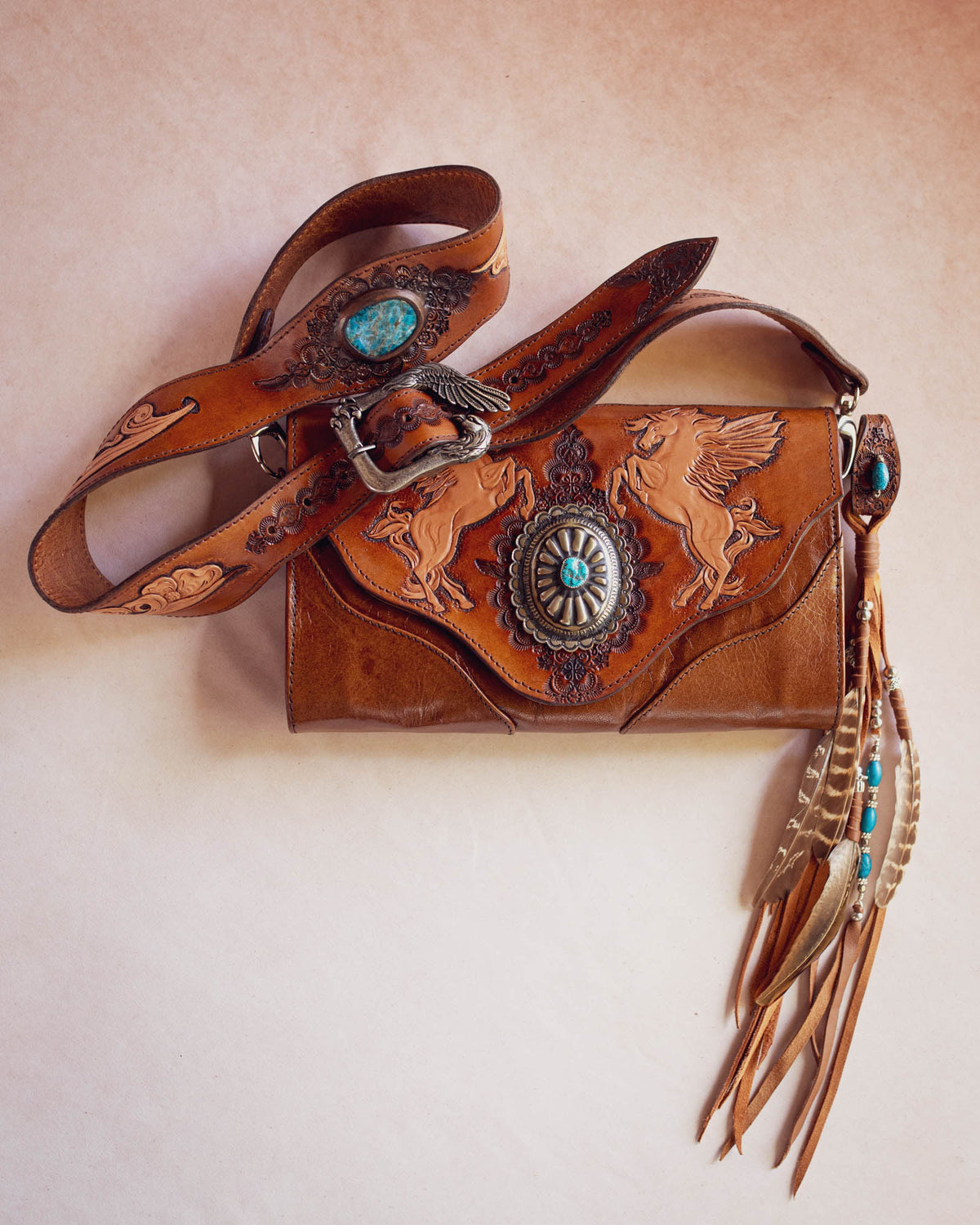 Pegasus Clutch with Navajo Concho