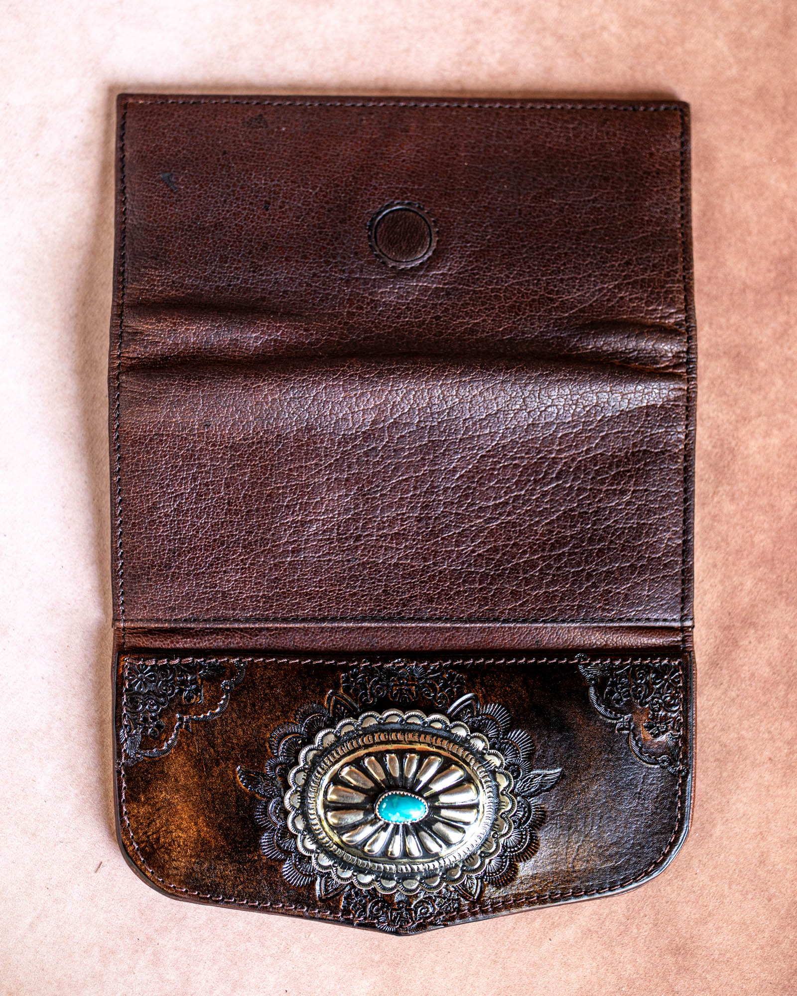 Mandala Wallet with Navajo Concho