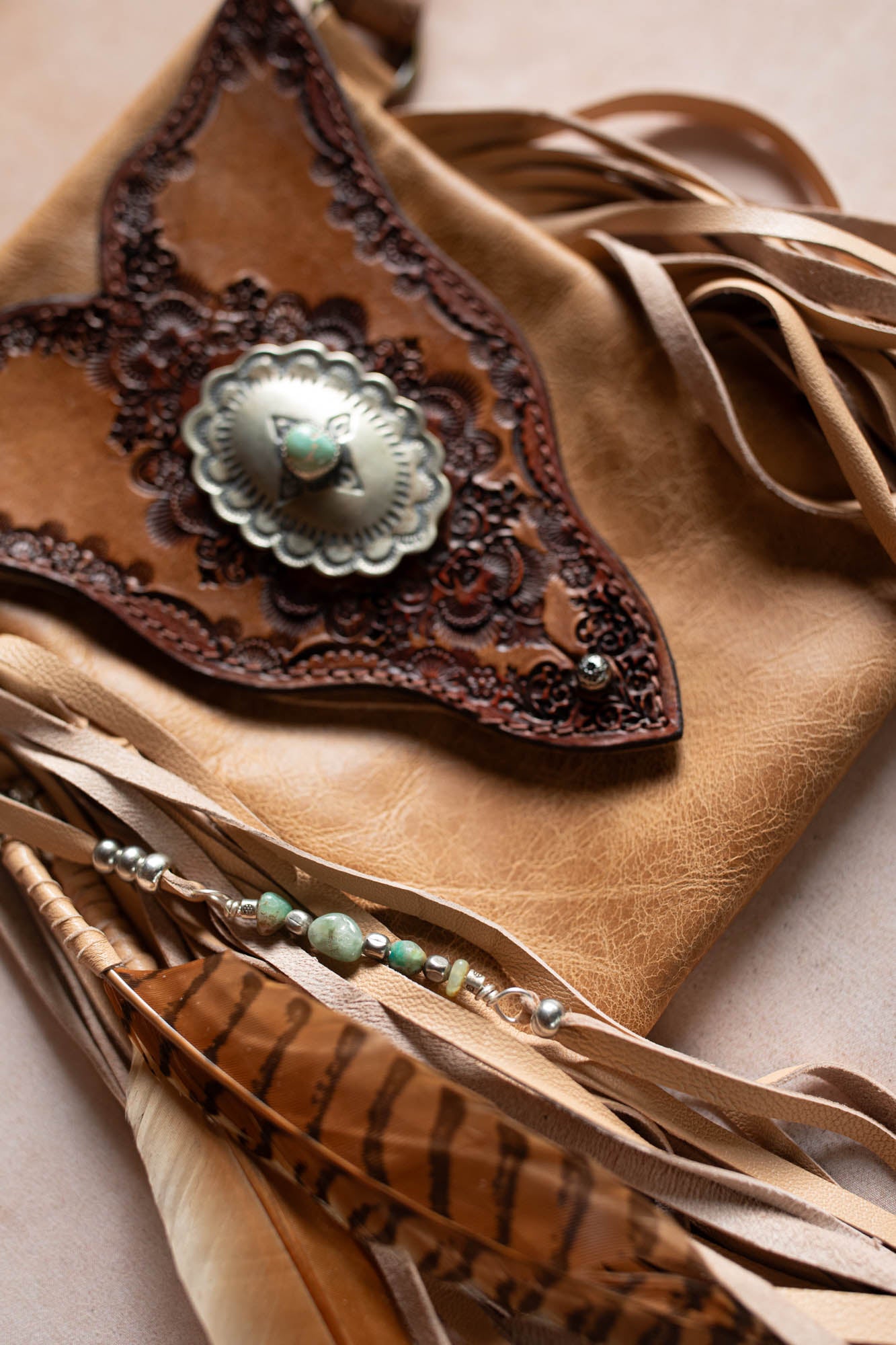 Gypsy Wanderer Phone Pouch with Navajo Concho
