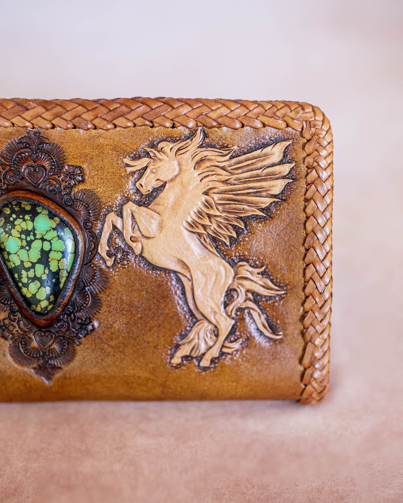 Large Pegasus Wallet with High Grade Turquoise