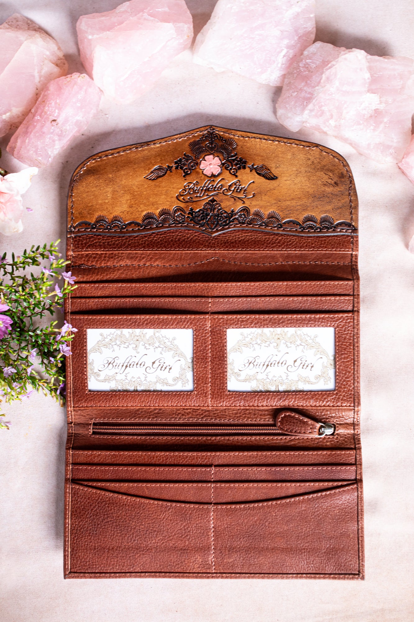 Pegasus Wallet with Rose Quartz