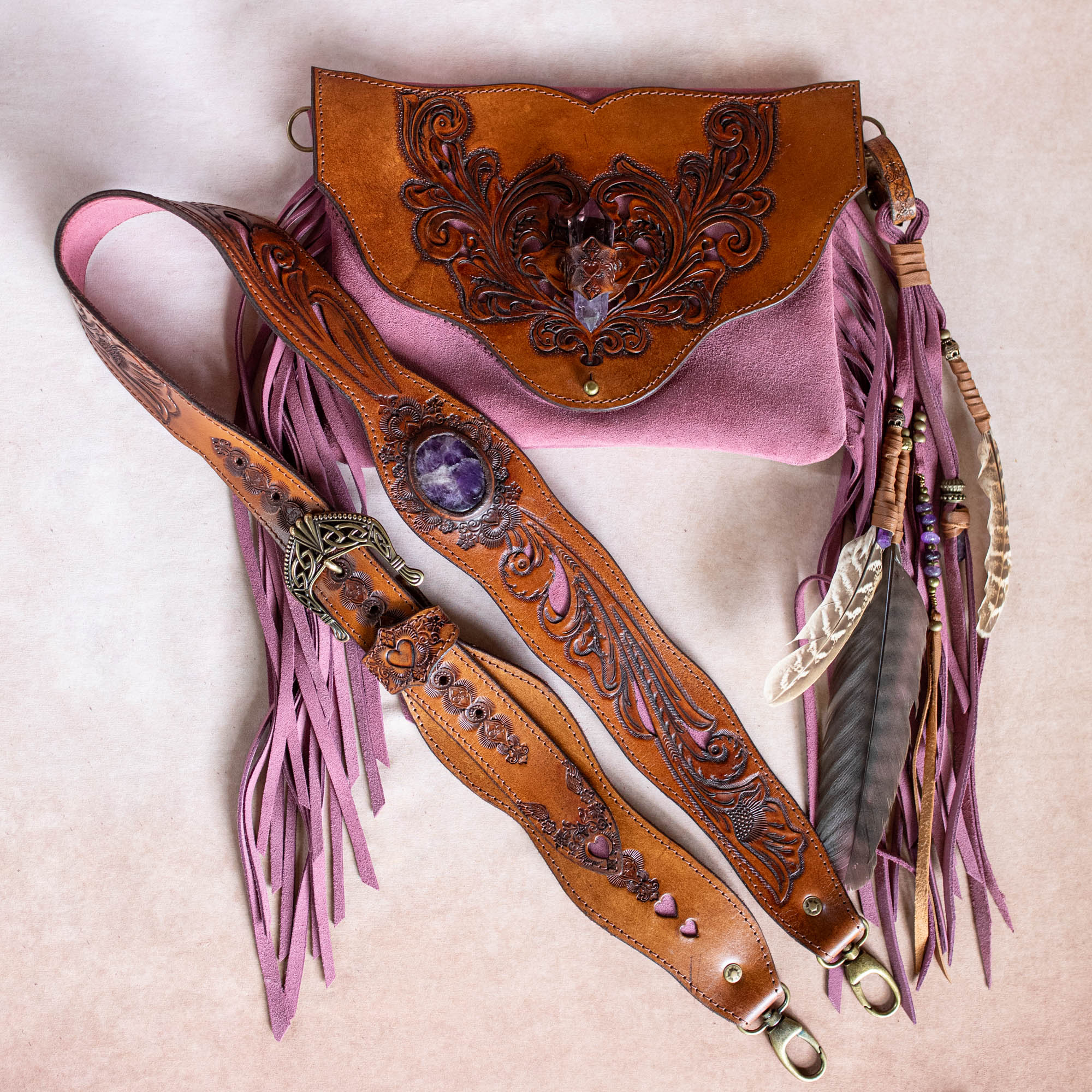 Petite Gypsy Wanderer Bag with Amethyst - Buffalo Girl®
