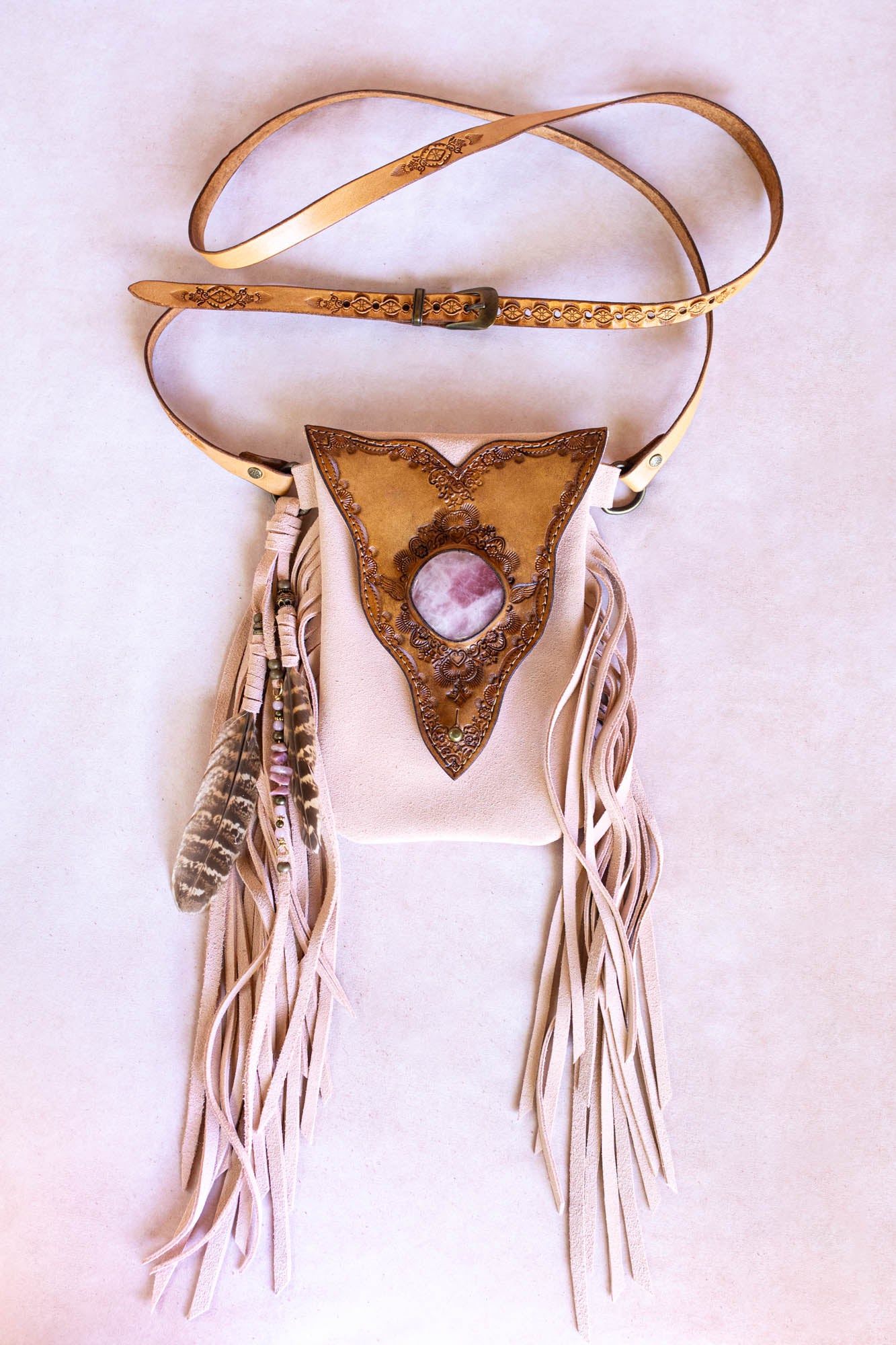 Gypsy Wanderer Phone Pouch with Rose Quartz