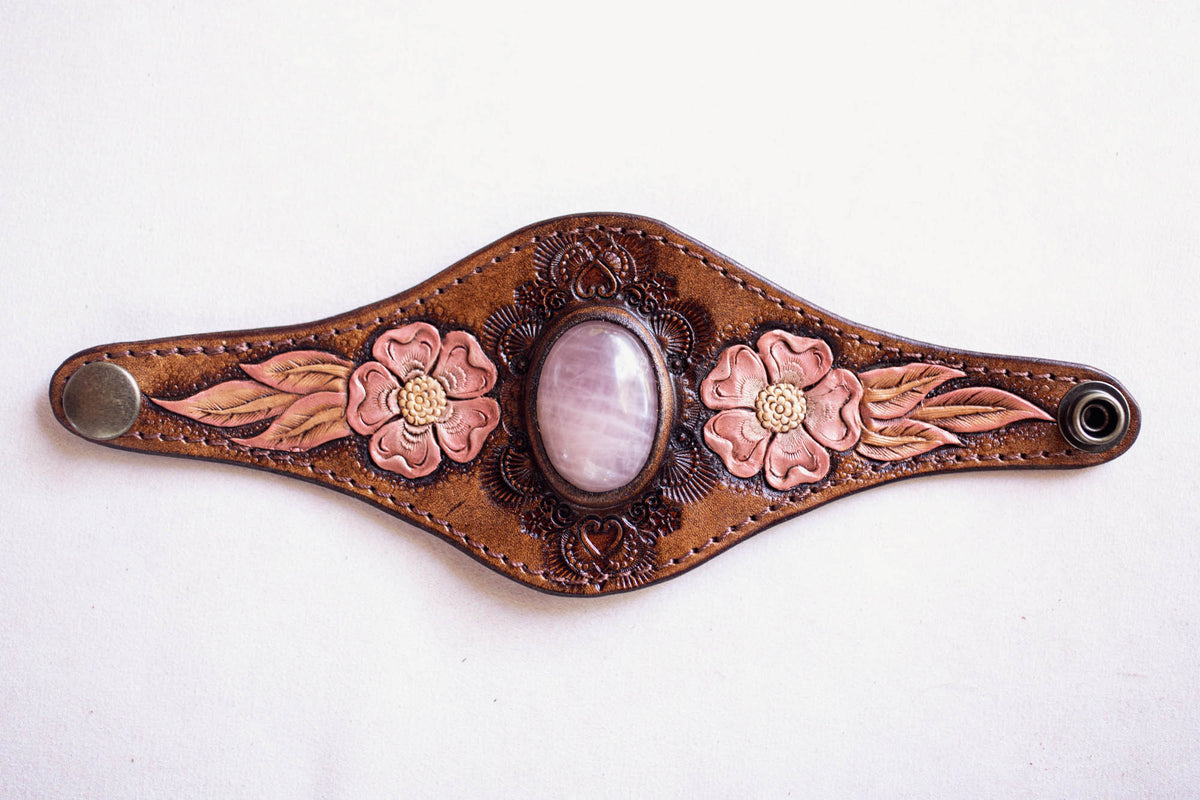 Desert Bloom Cuff with Rose Quartz