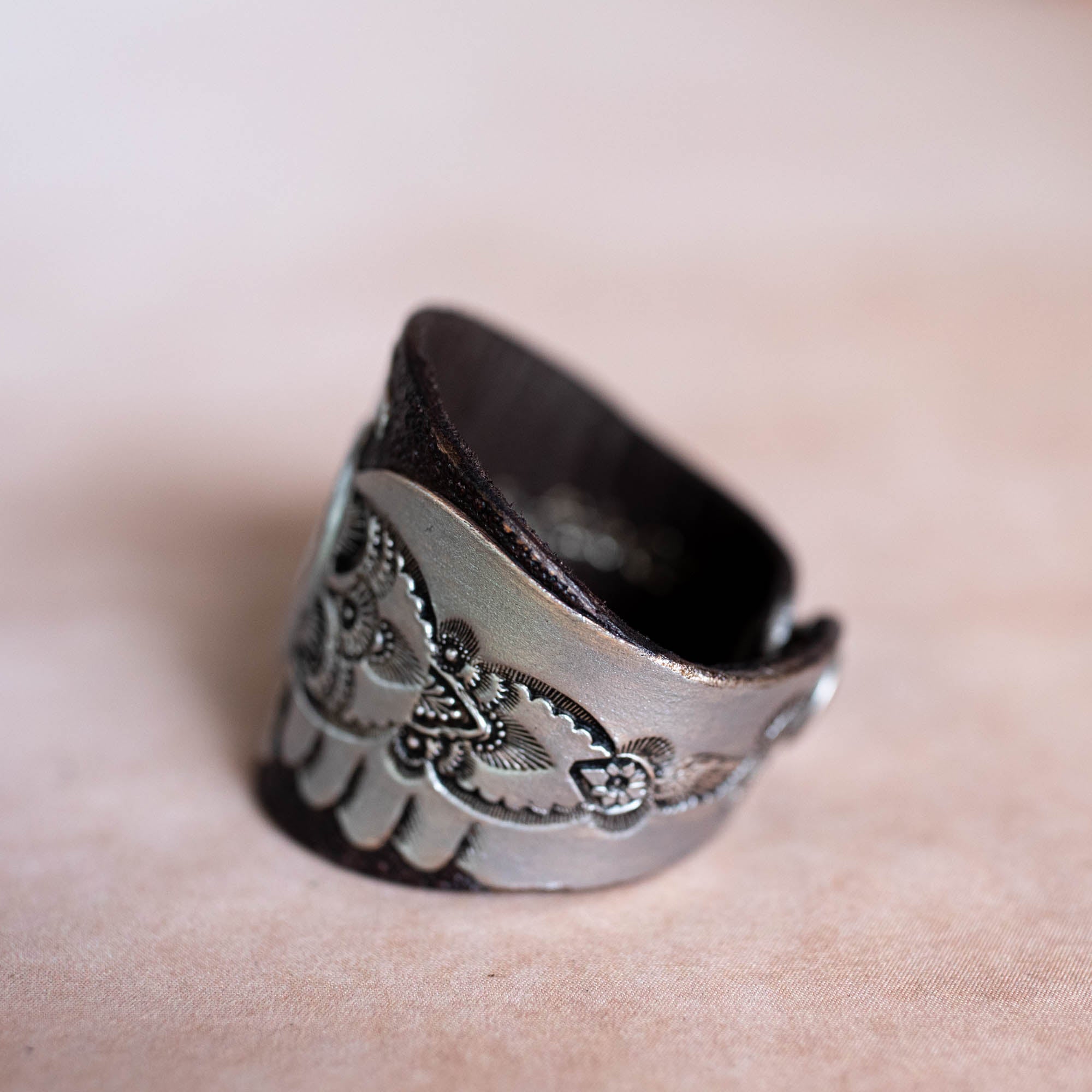 Hand Painted Thunderbird Cuff with Turquoise