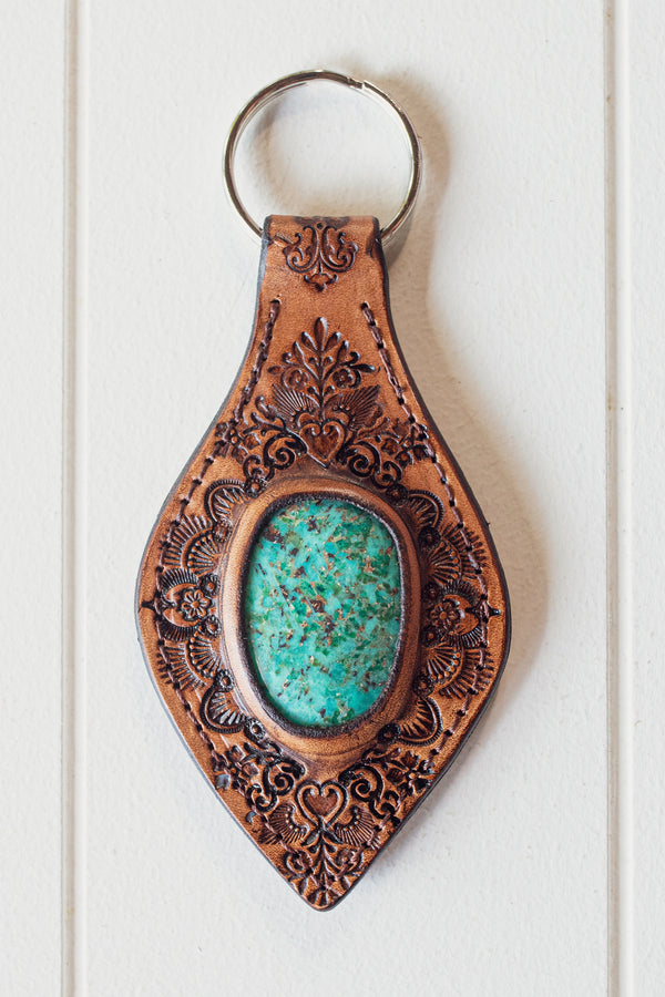 Mandala Key Ring with African Turquoise