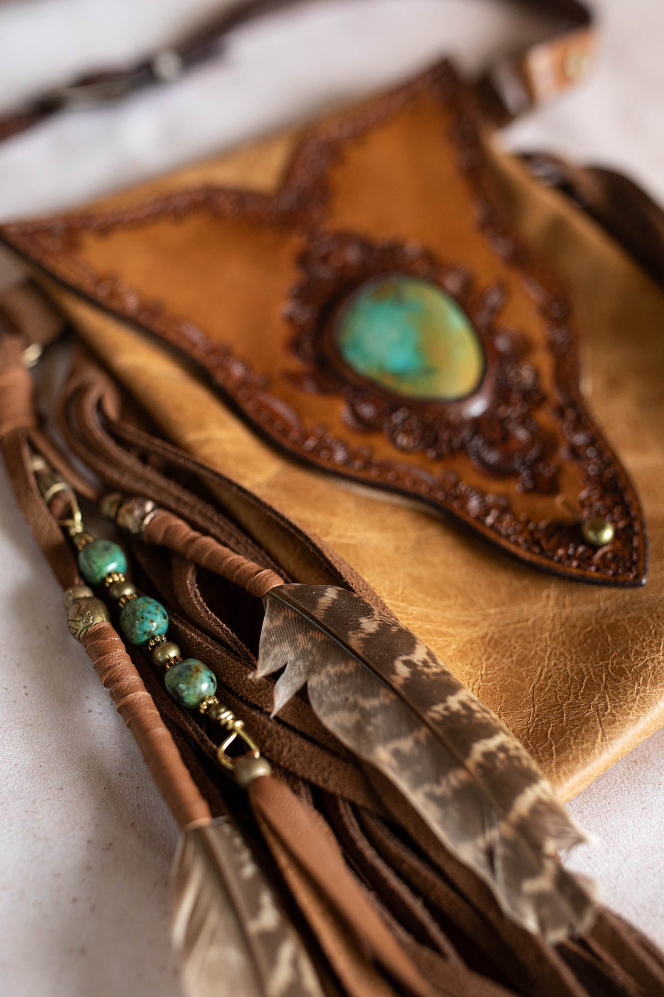 Gypsy Wanderer Phone Pouch with Turquoise