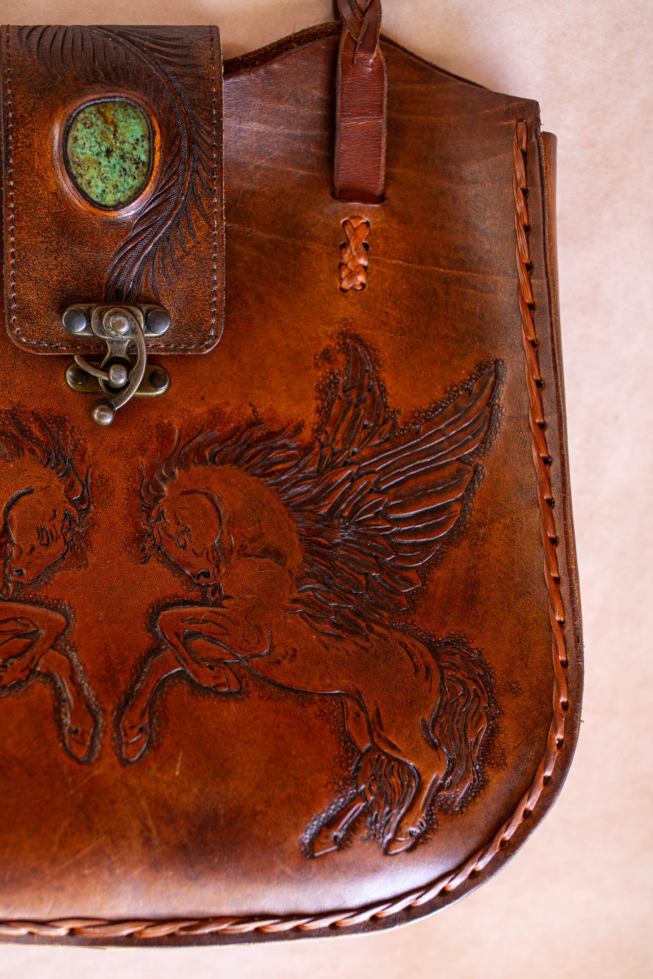 Vintage Dream Chaser Tote Bag with Turquoise