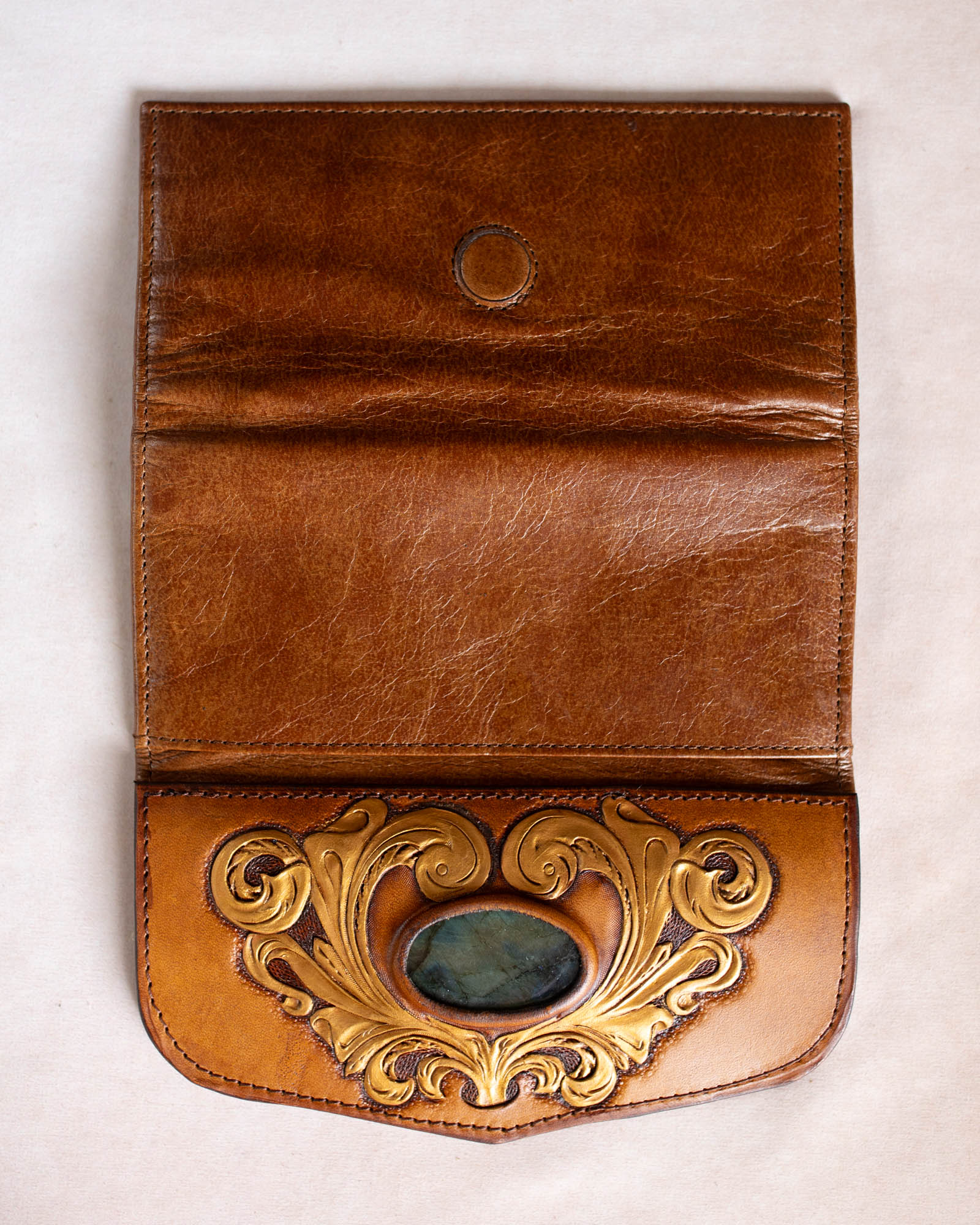 Western Swirls Wallet with Labradorite