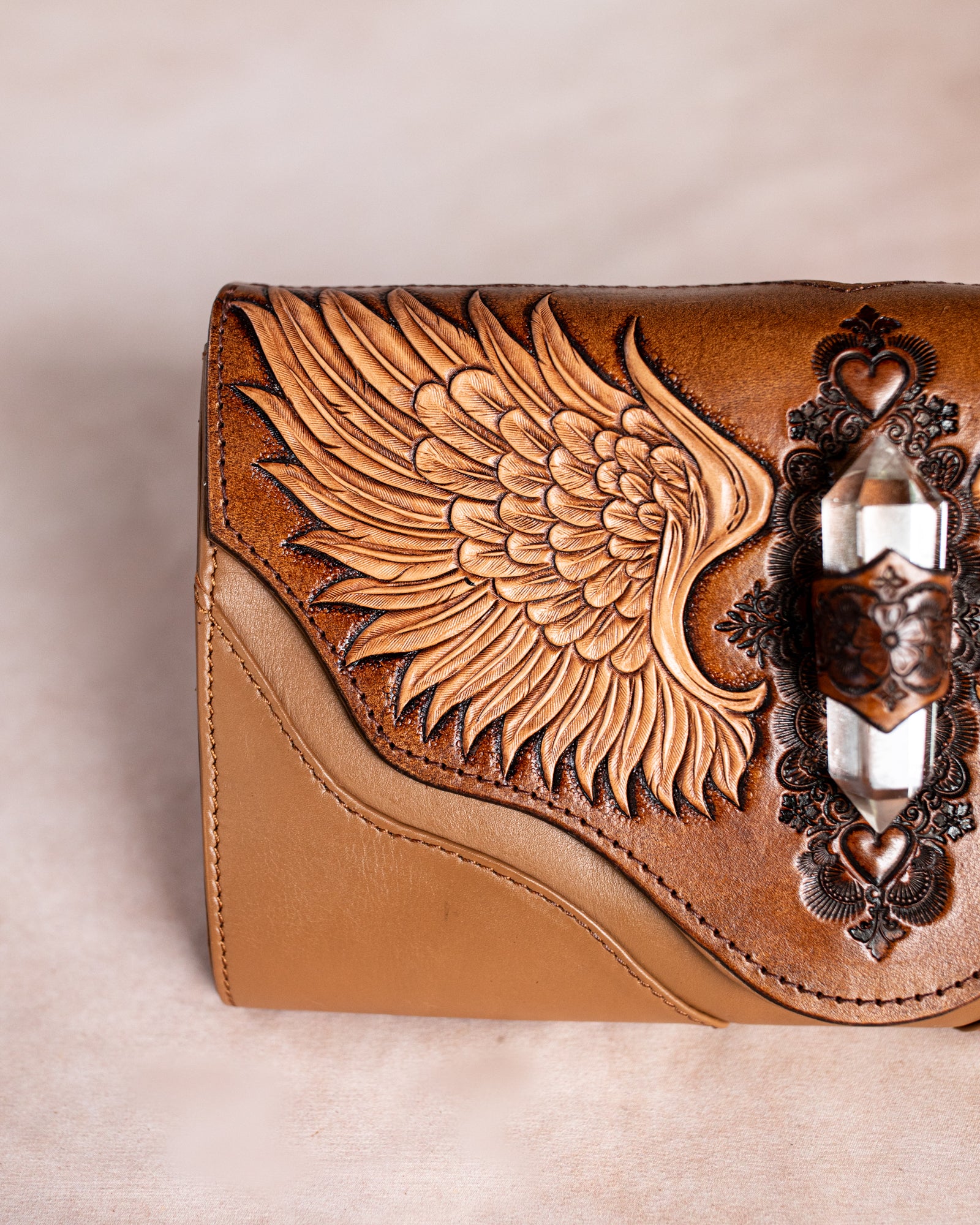 Guardian Wings Clutch with Quartz Crystal