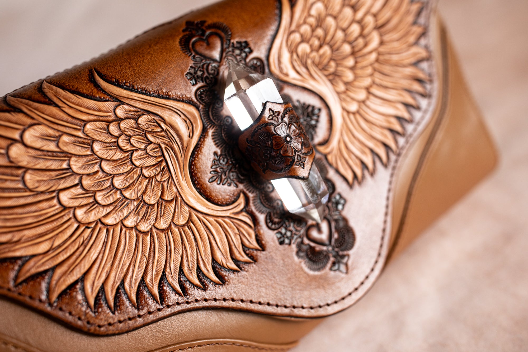 Guardian Wings Clutch with Quartz Crystal