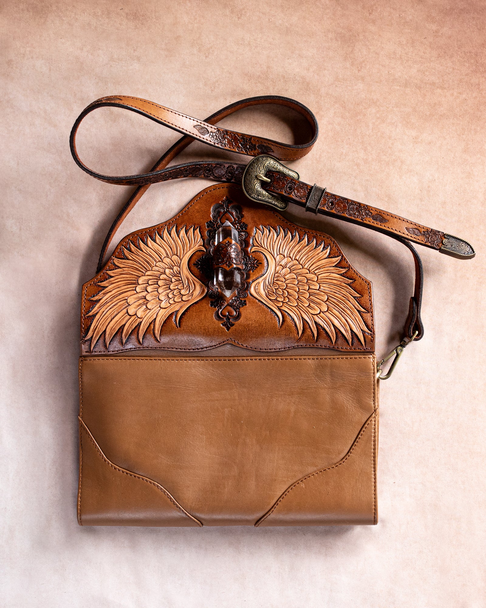 Guardian Wings Clutch with Quartz Crystal